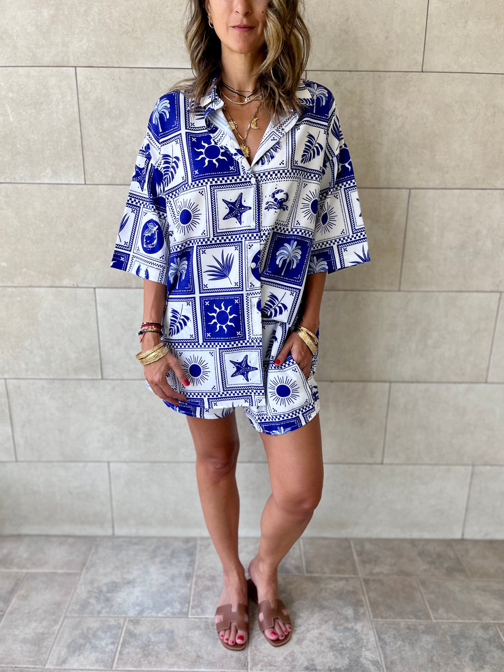 Blues Printed Short Sleeve Shirt