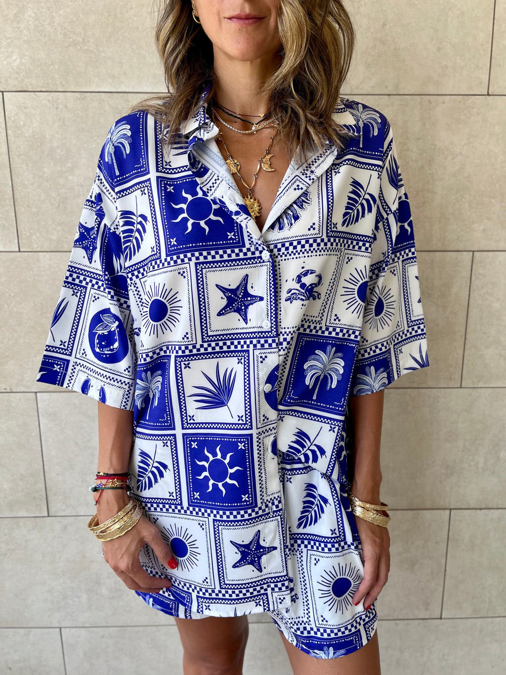 Blues Printed Short Sleeve Shirt