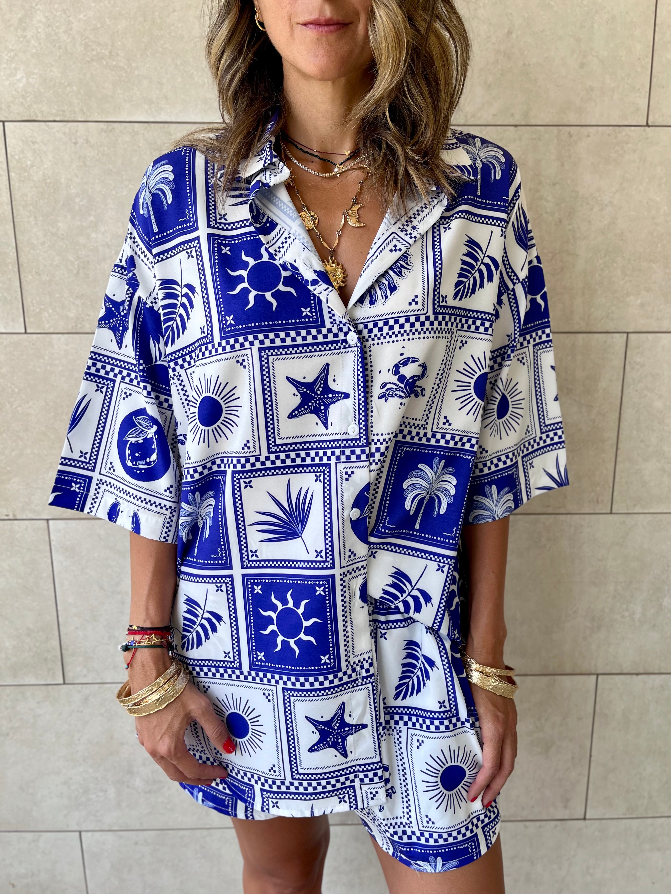 Blues Printed Short Sleeve Shirt