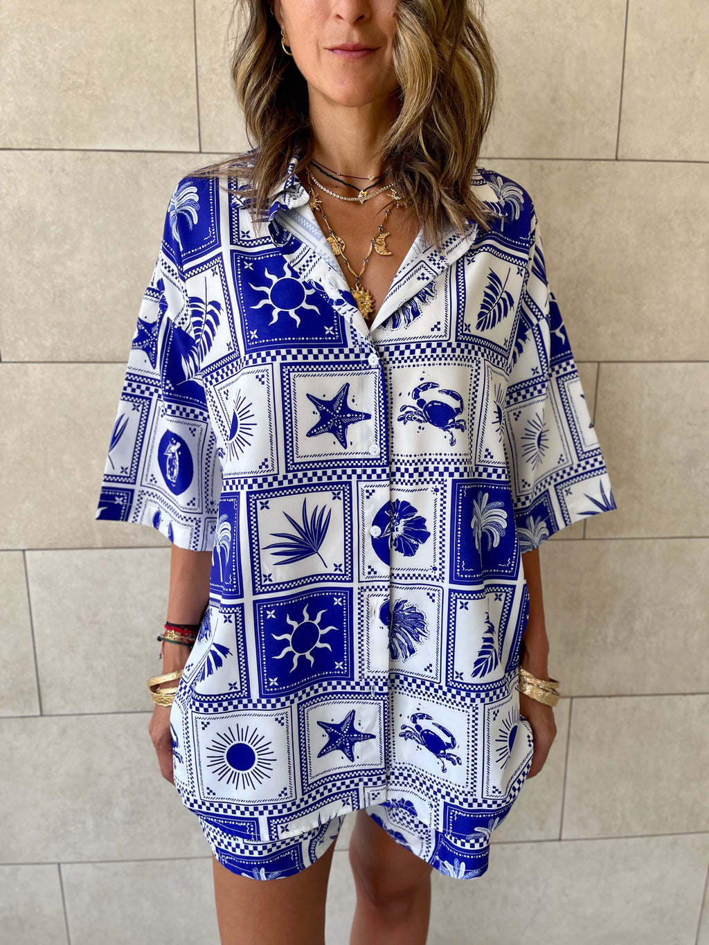 Blues Printed Short Sleeve Shirt