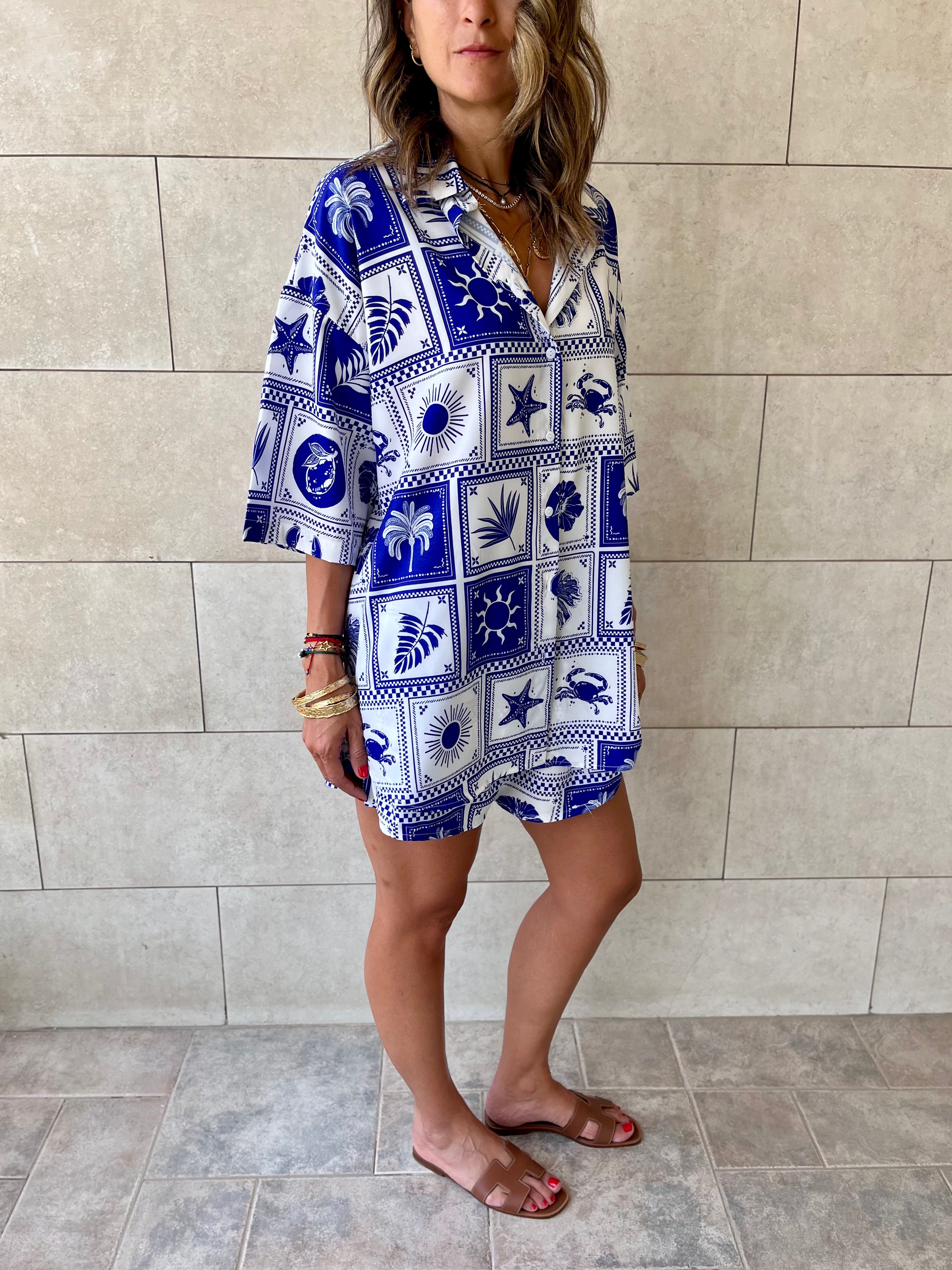 Blues Printed Short Sleeve Shirt