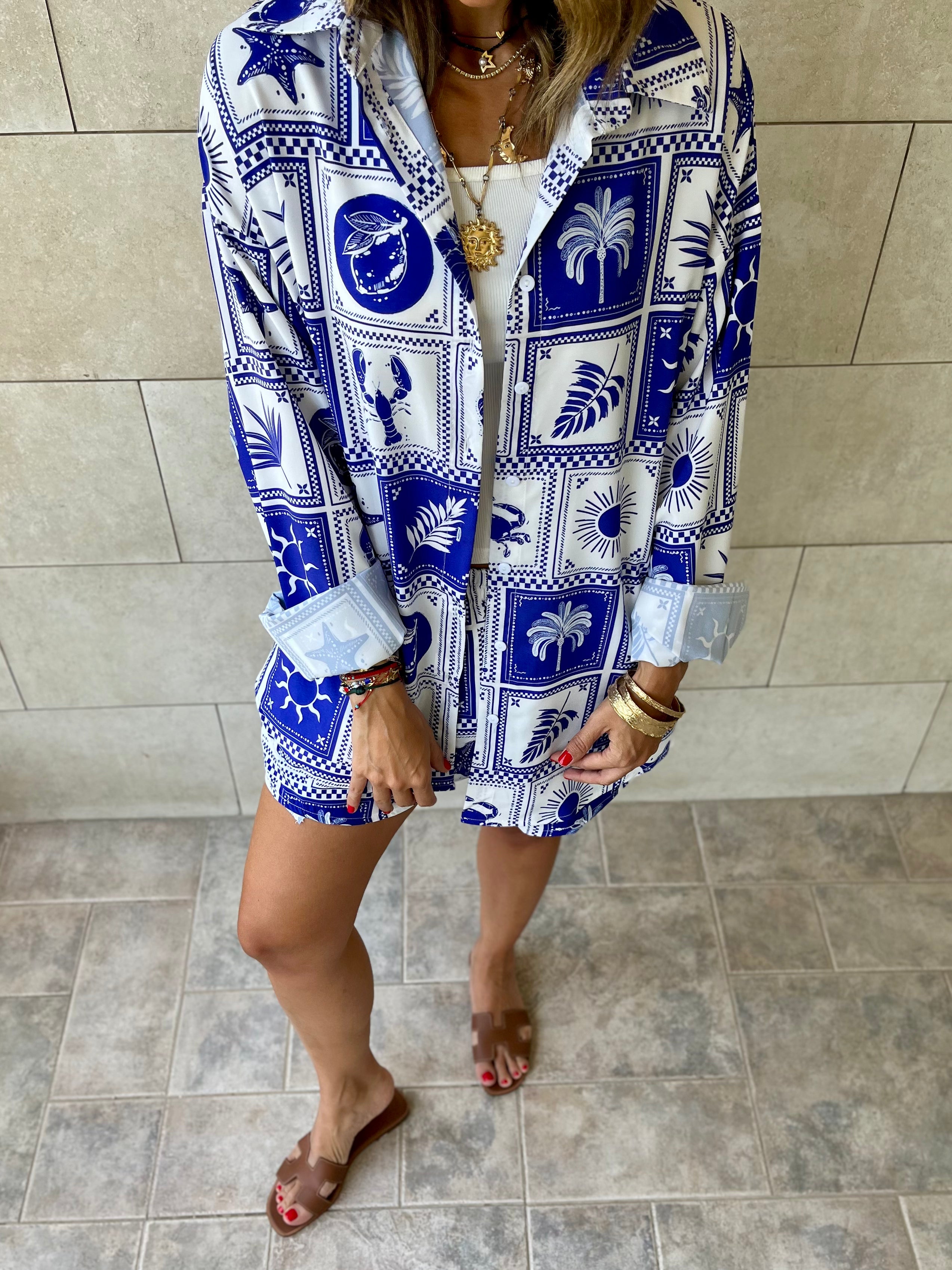 Blues Printed Short Sleeve Shirt