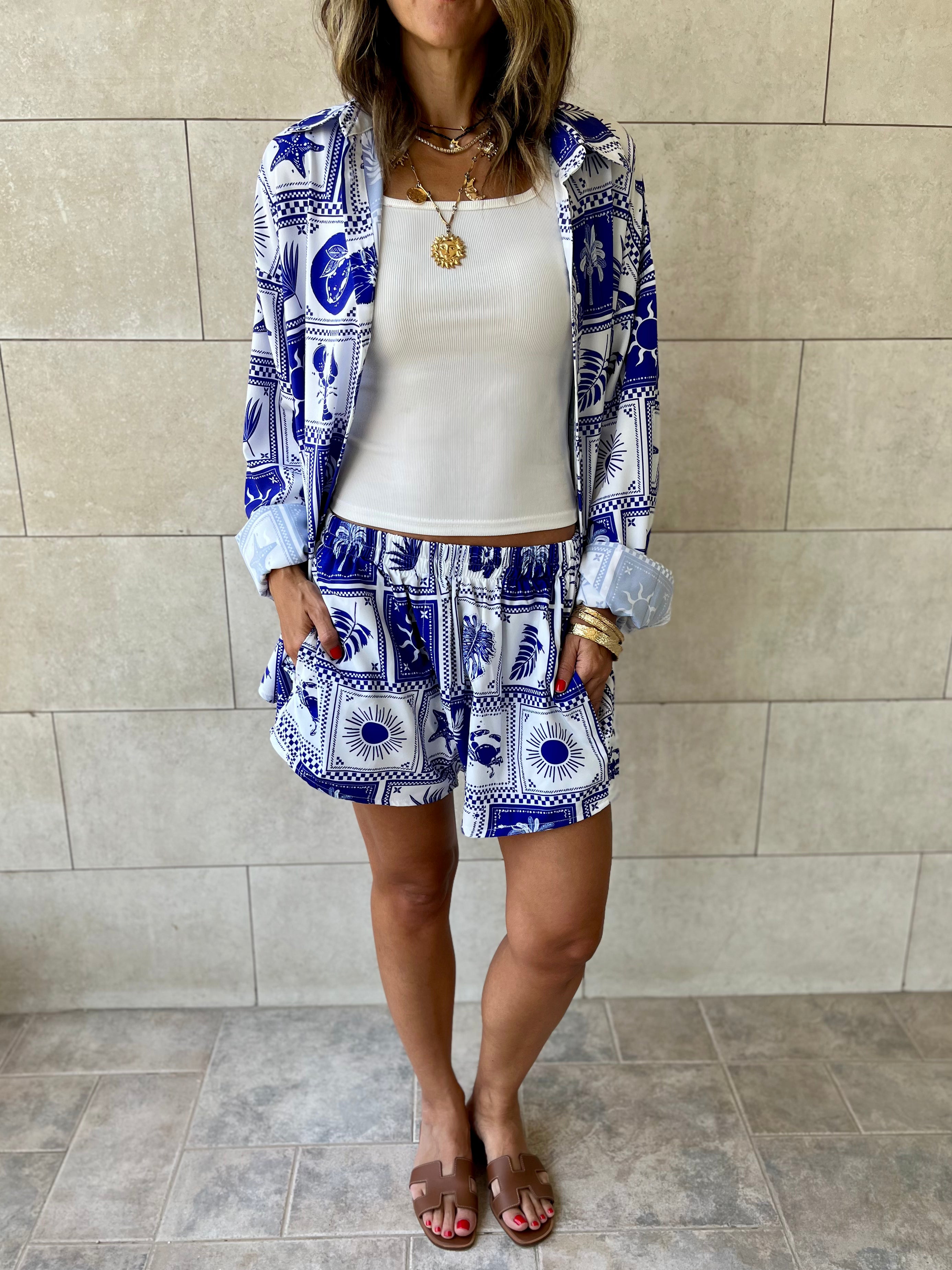 Blues Printed Shorts