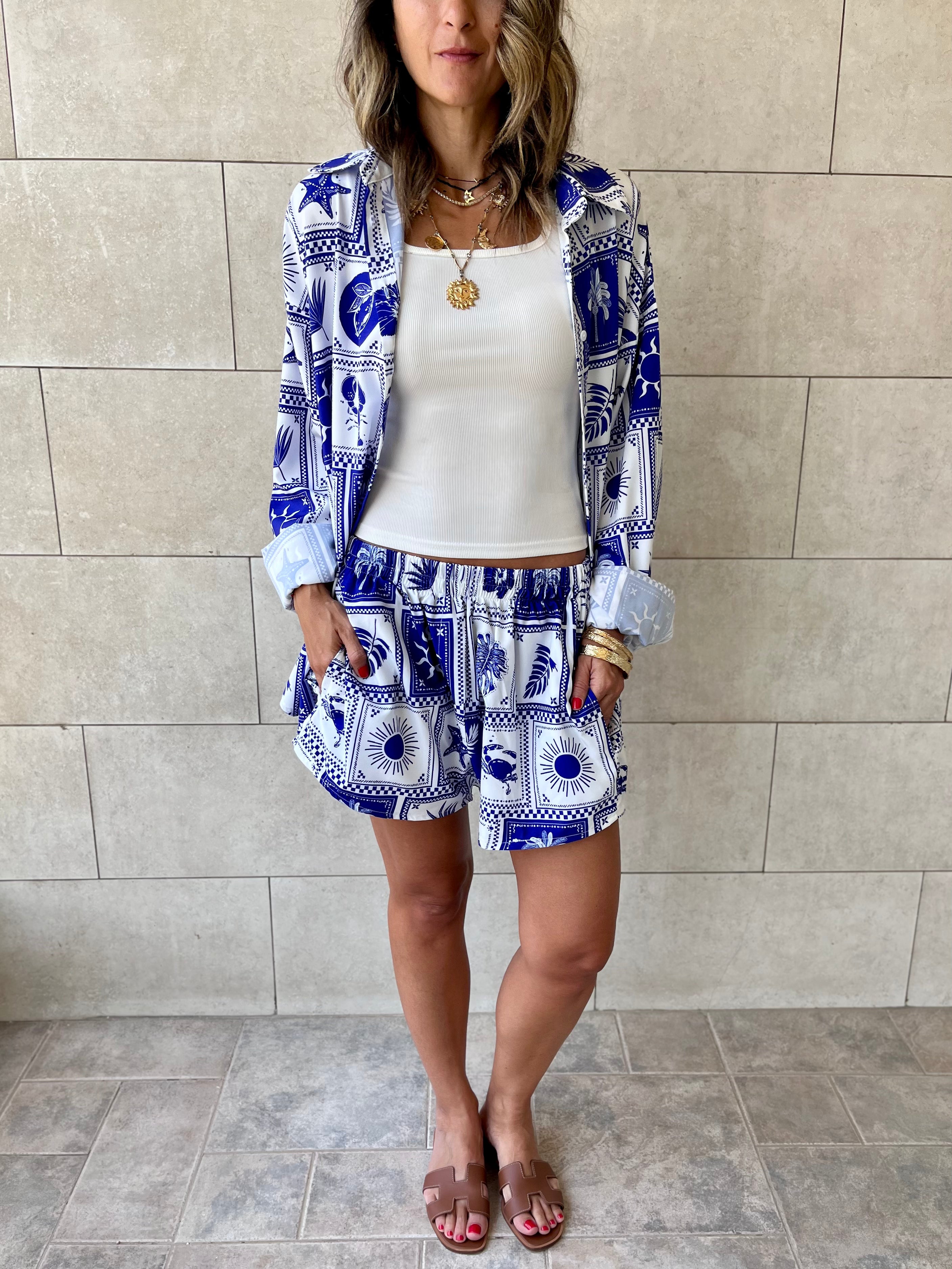 Blues Printed Short Sleeve Shirt