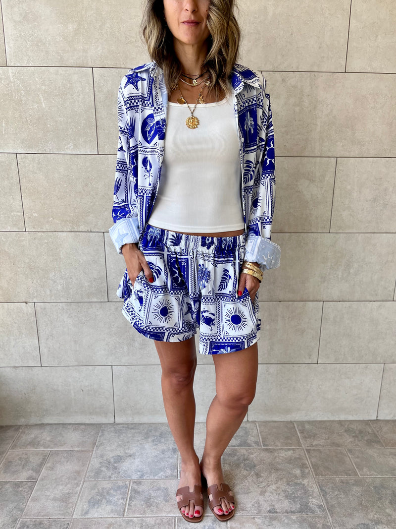 Blues Printed Shorts
