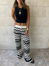 Black Zigzag Crochet Pants