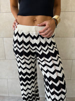 Black Zigzag Crochet Pants