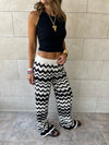 Black Zigzag Crochet Pants