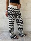 Black Zigzag Crochet Pants