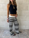 Black Zigzag Crochet Pants