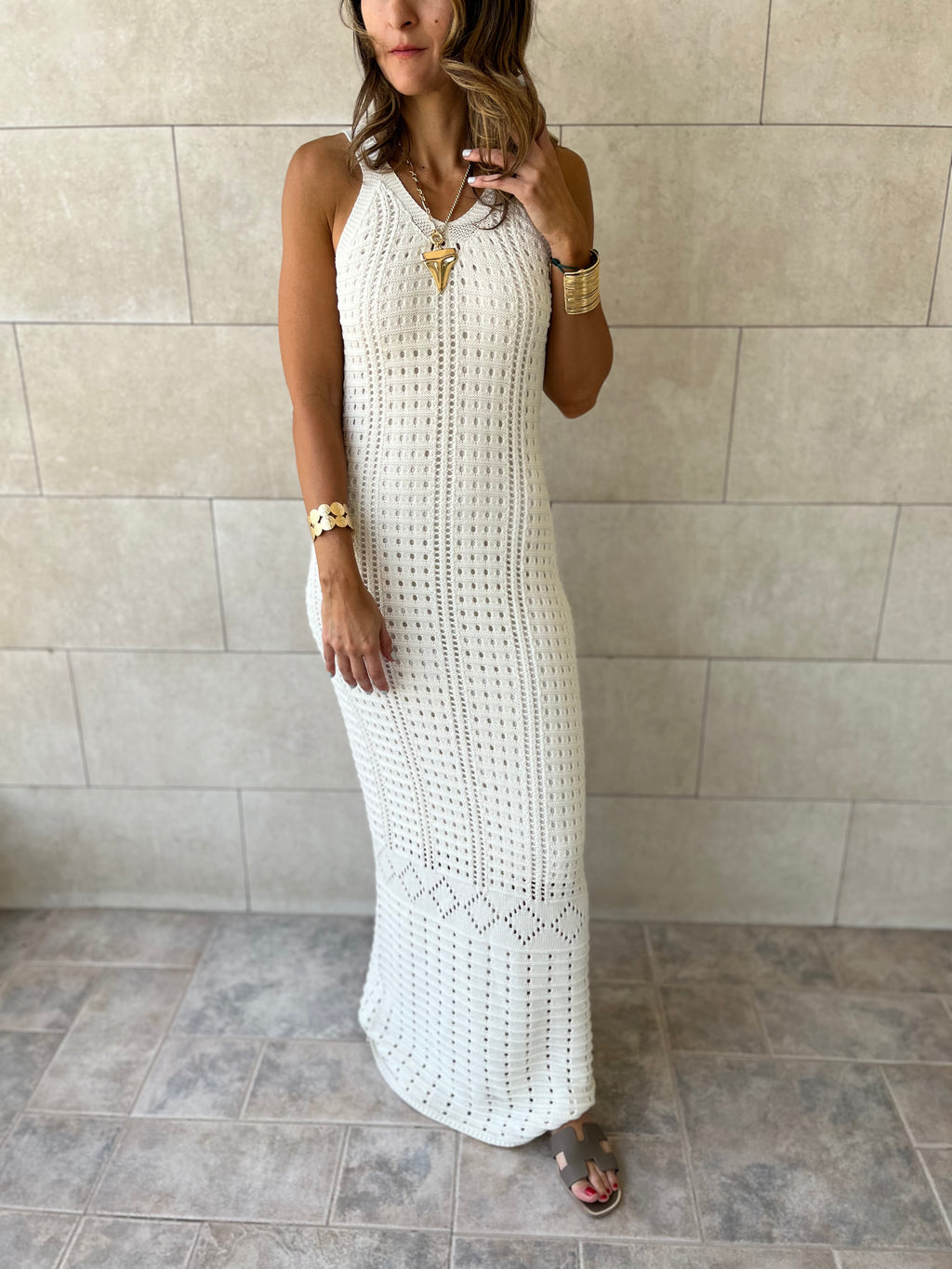 White Starlight Lined Dress