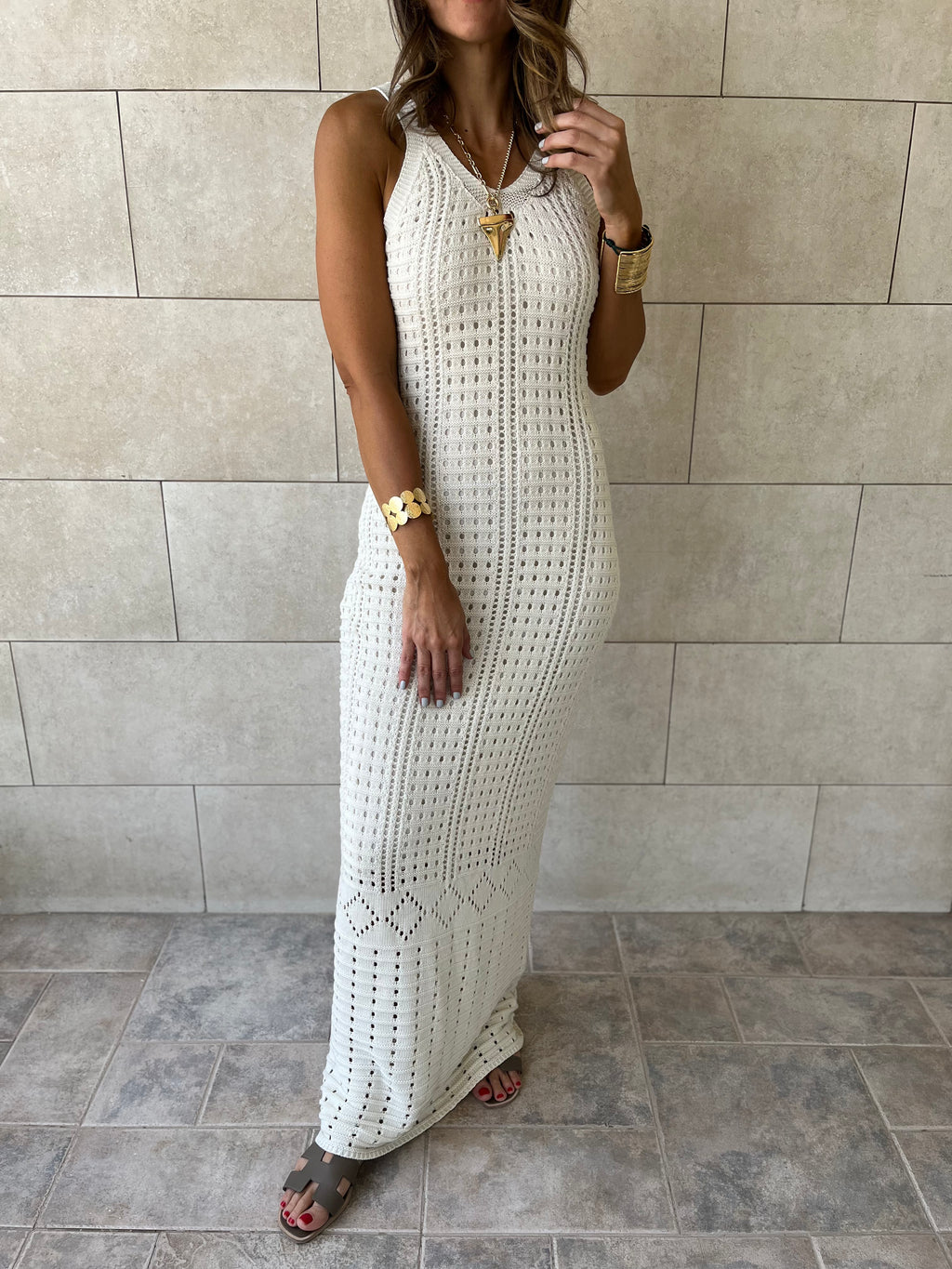 White Starlight Lined Dress