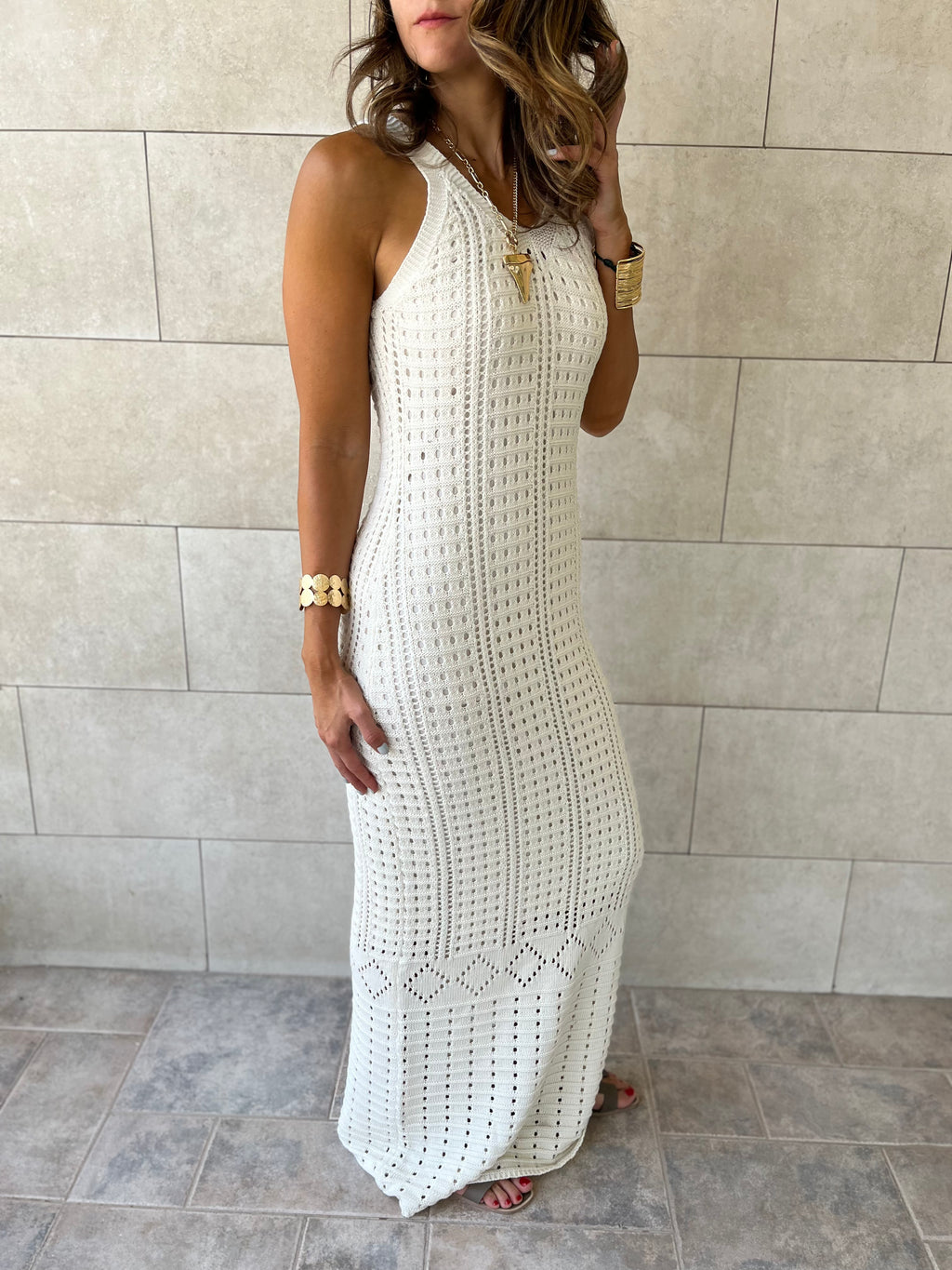 White Starlight Lined Dress