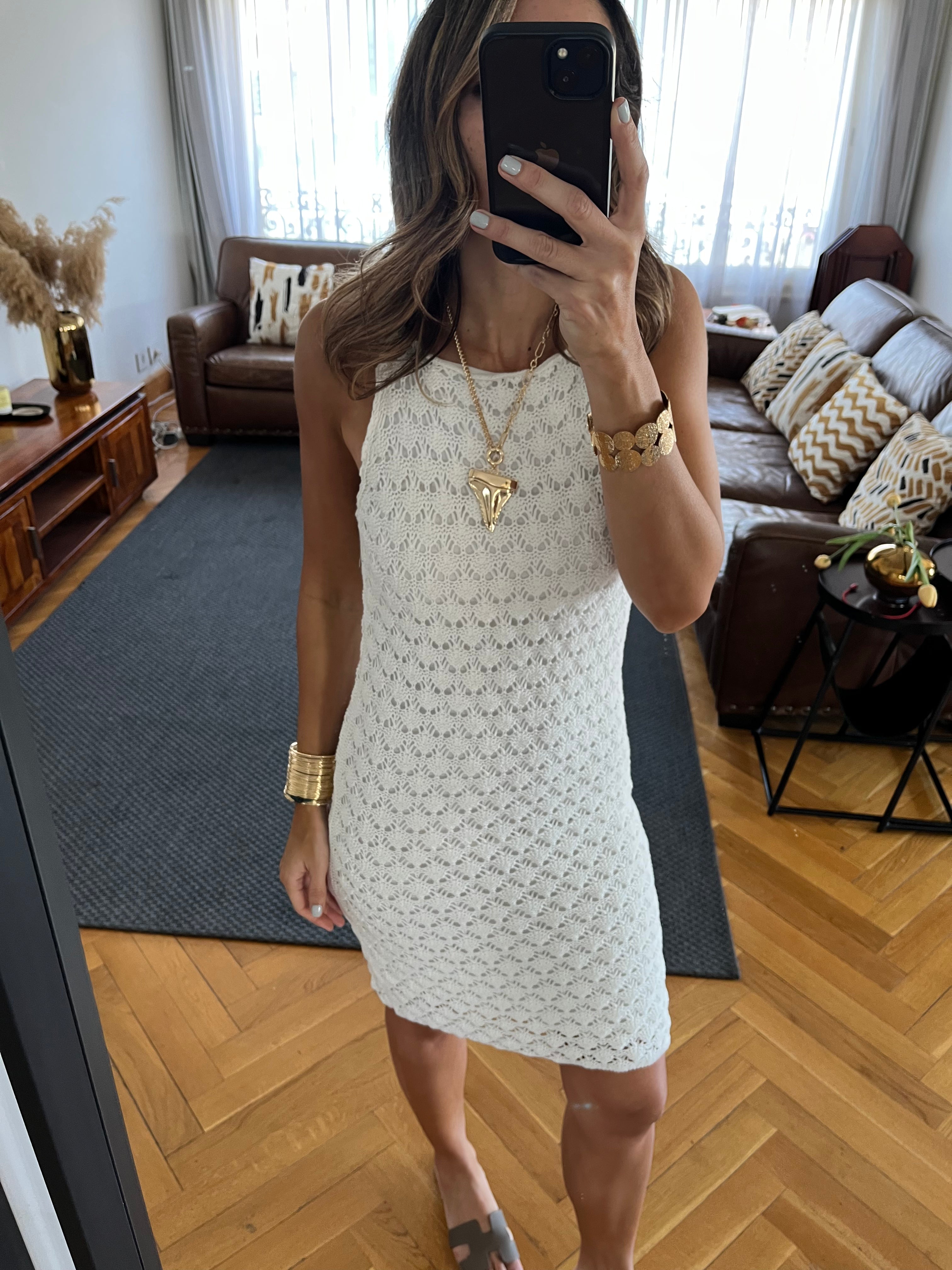 White Avery Lined Dress