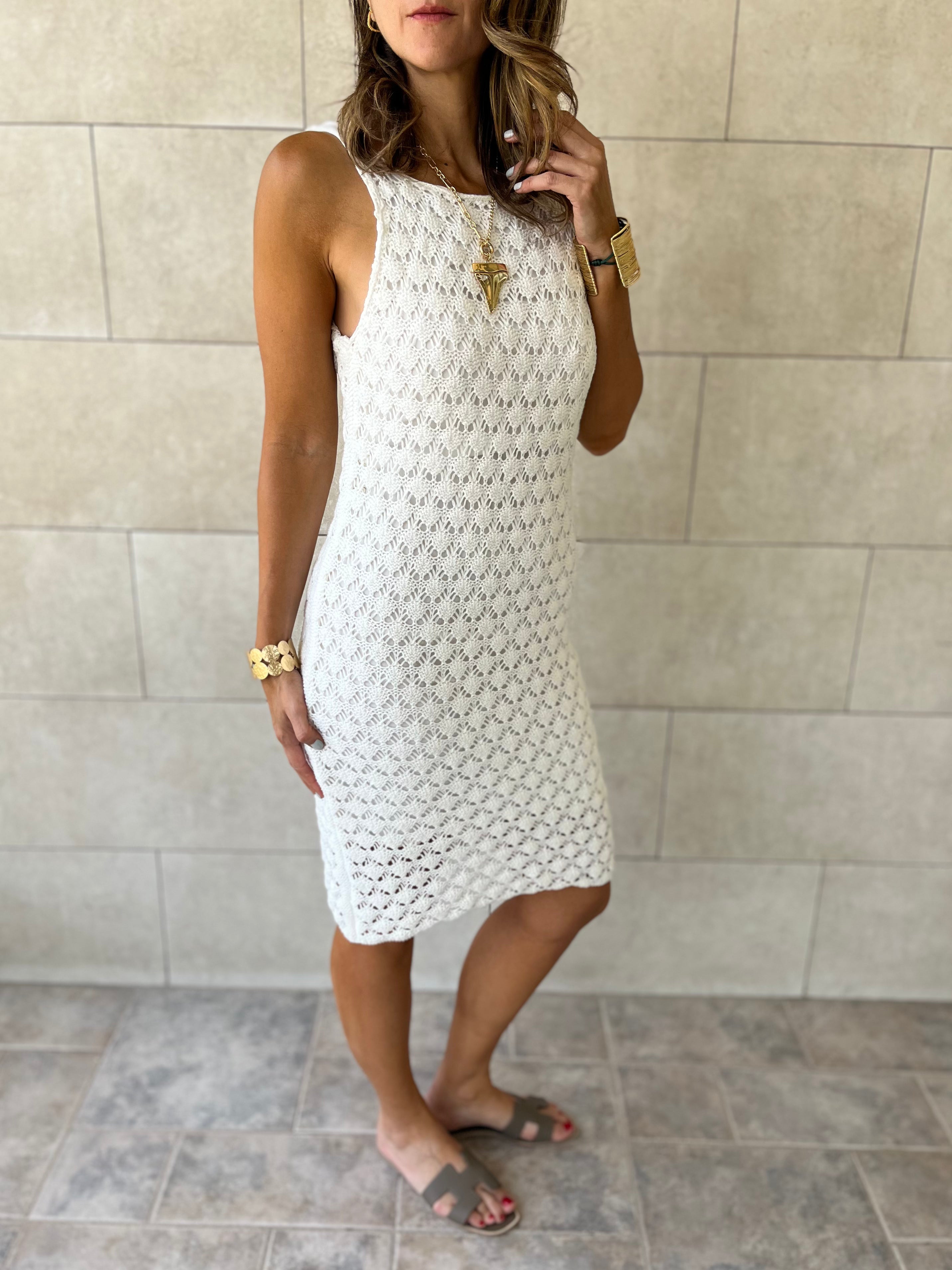 White Avery Lined Dress