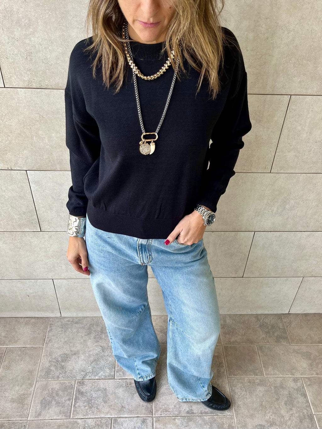 Black Signature Basic Pullover