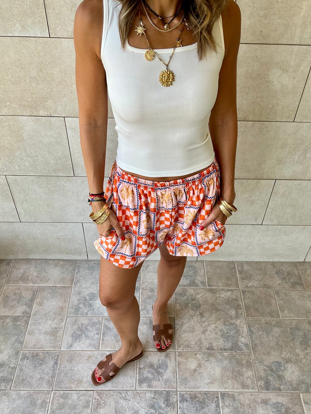 Checkered Printed Shorts