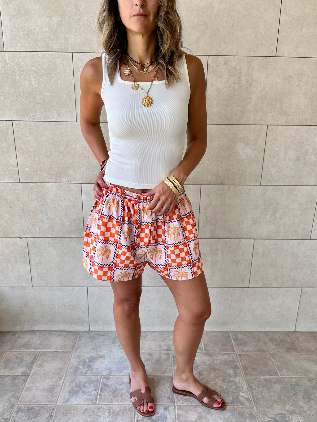 Checkered Printed Shorts