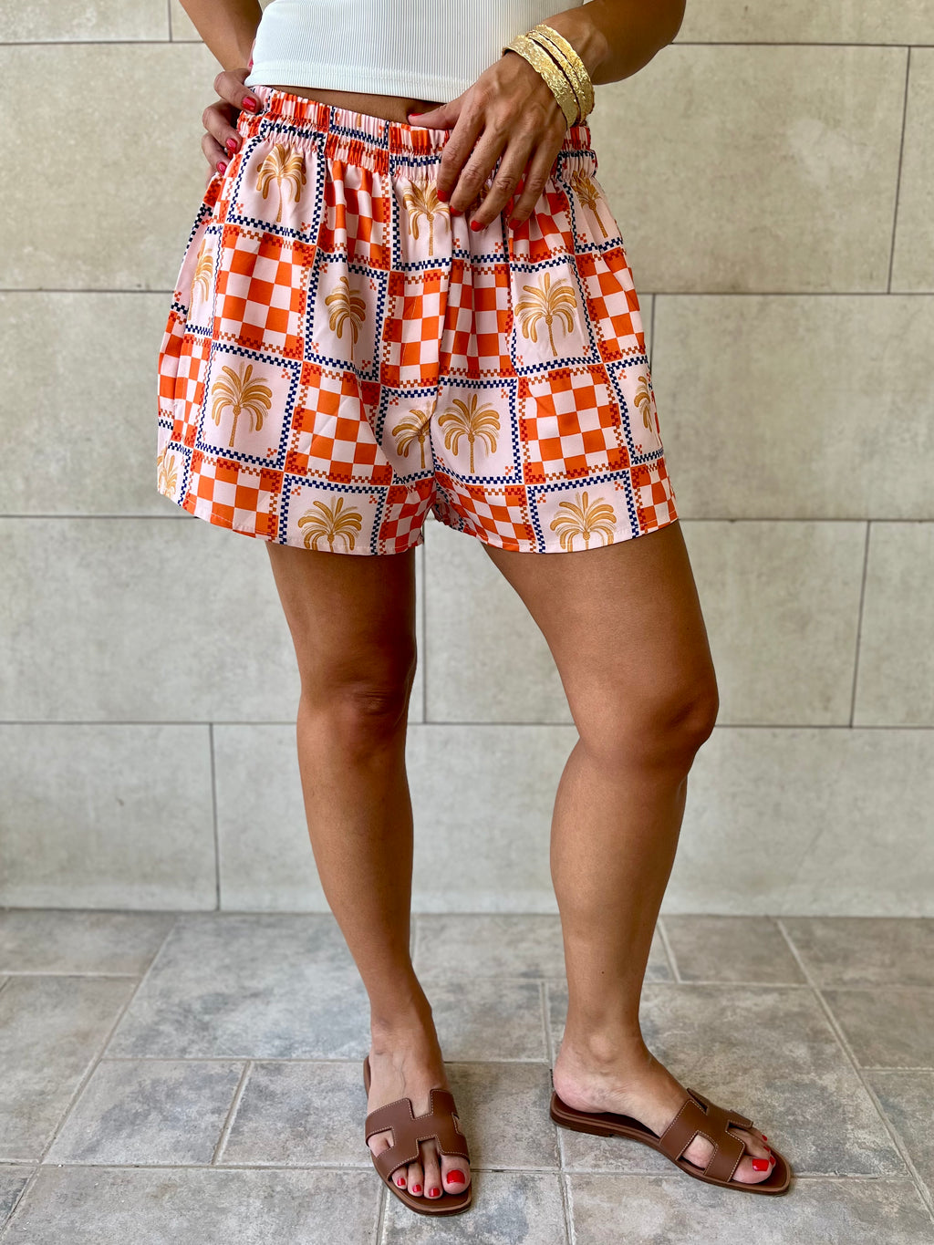Checkered Printed Shorts