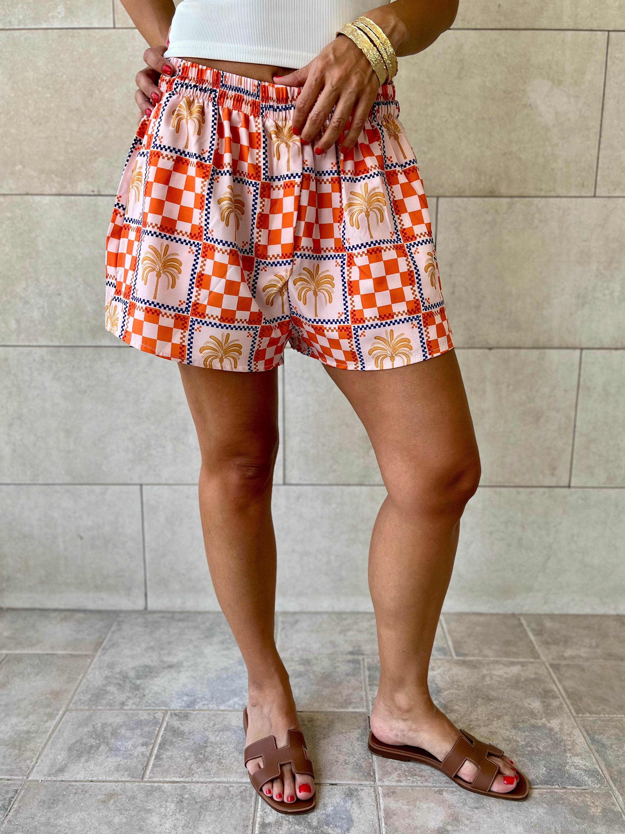 Checkered Printed Shorts