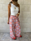 Checkered Palms Printed Pants