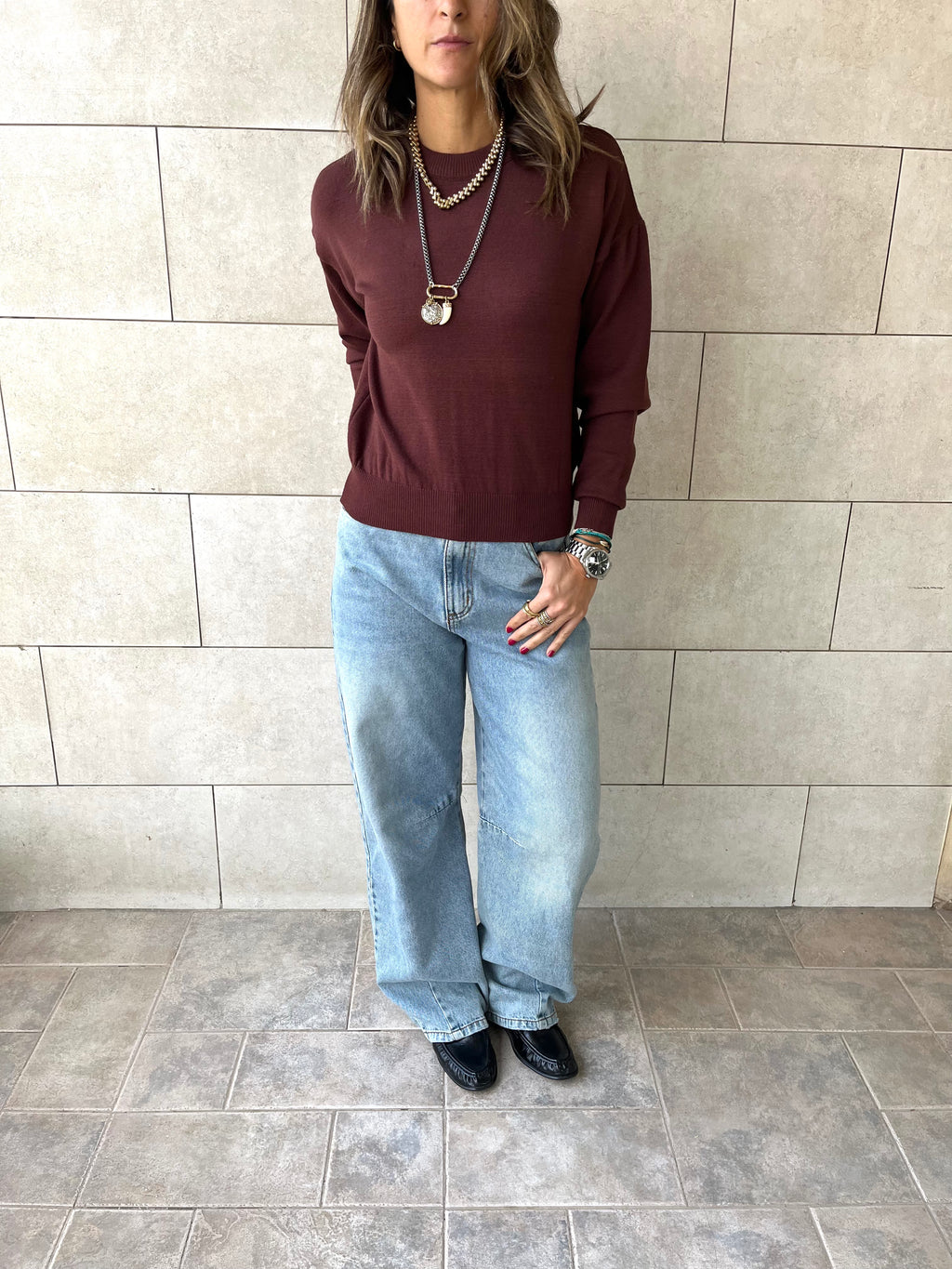 Brown Signature Basic Pullover