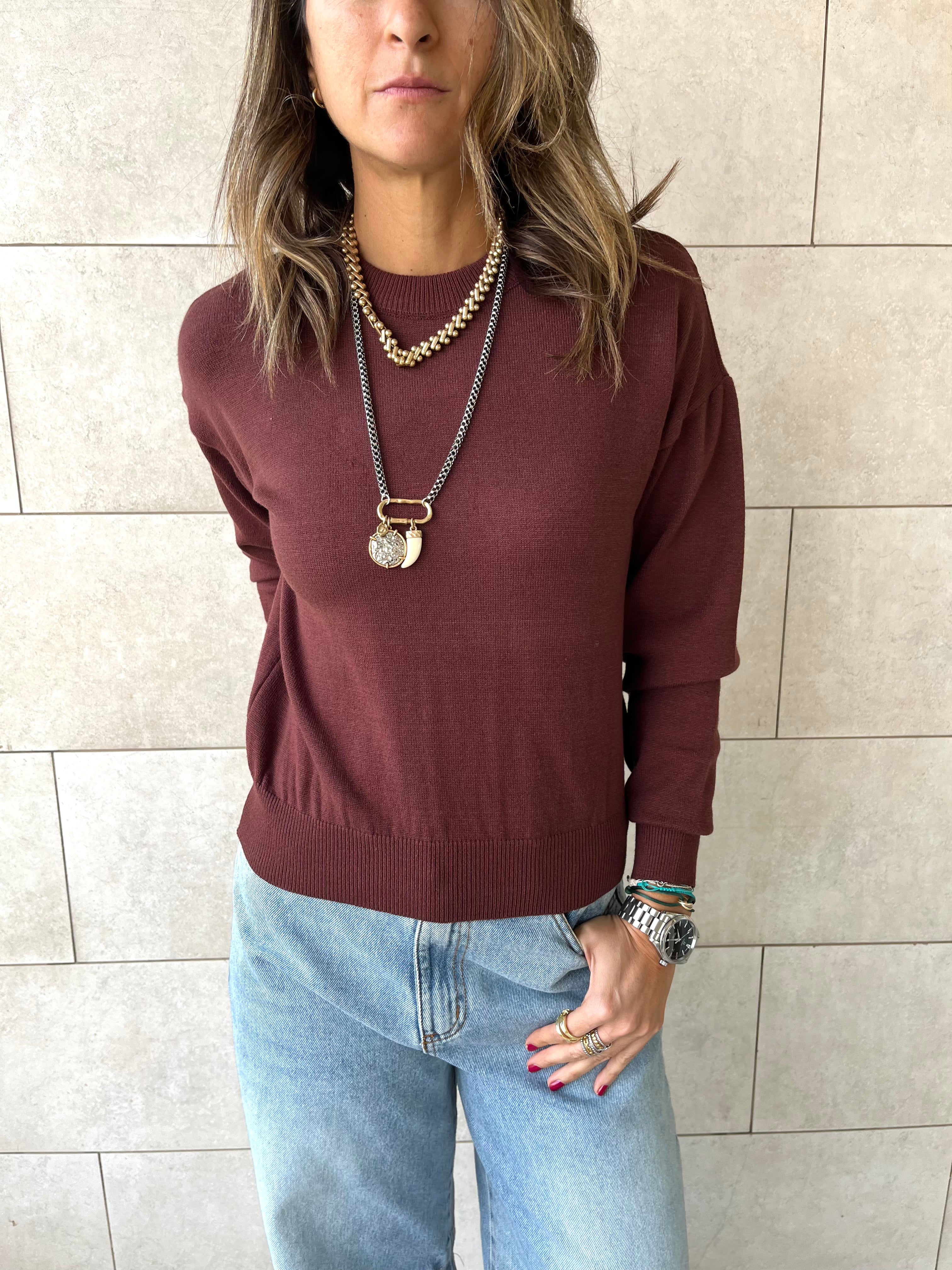 Brown Signature Basic Pullover