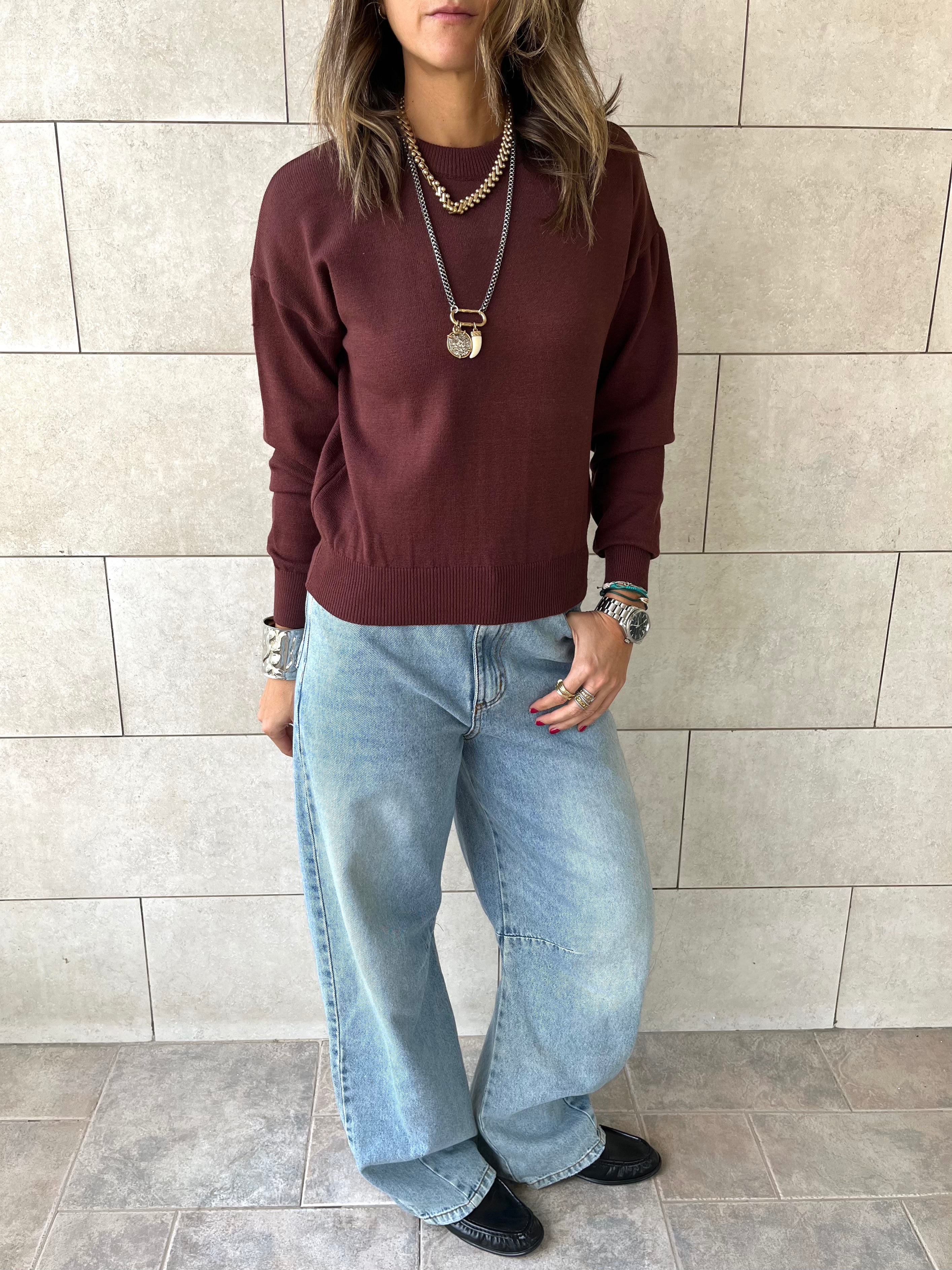 Brown Signature Basic Pullover