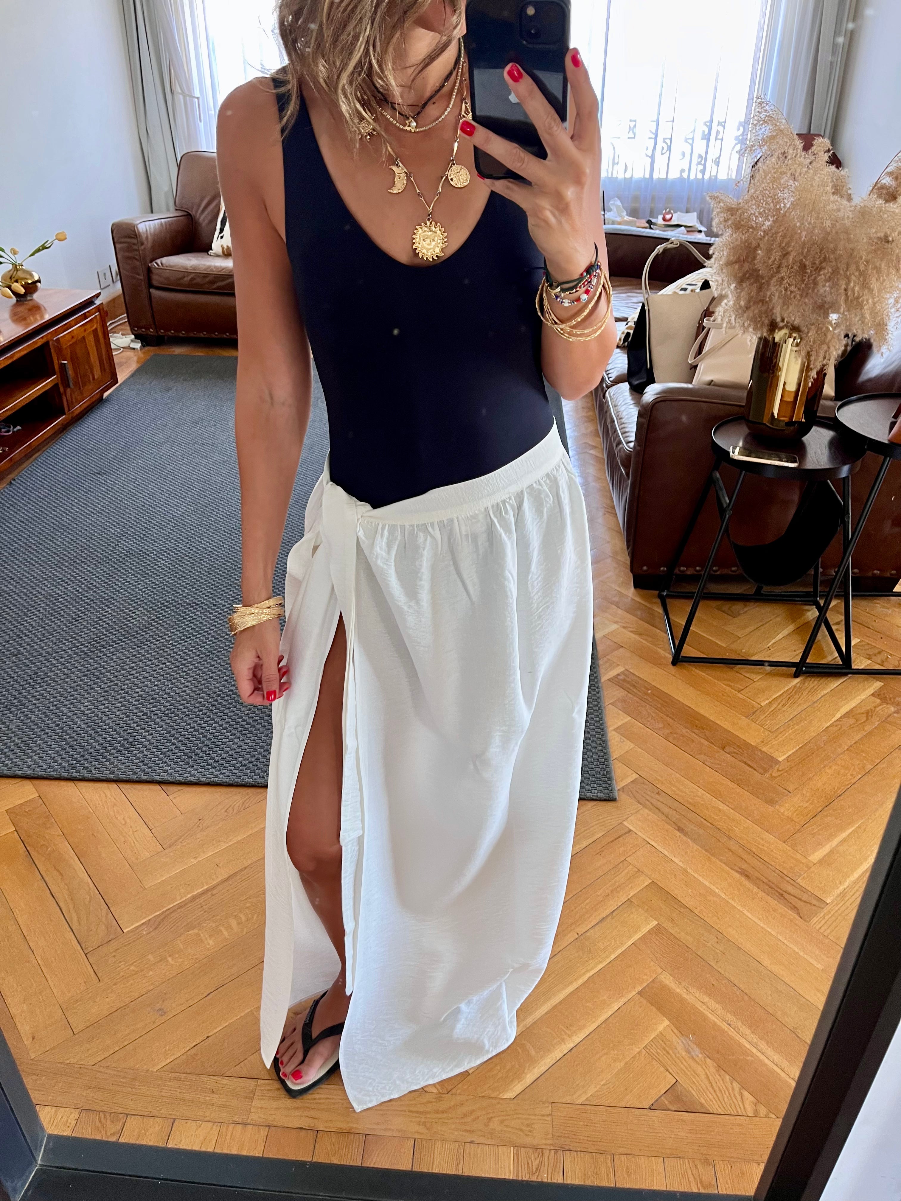 White Beach Life Beach Wrap Skirt