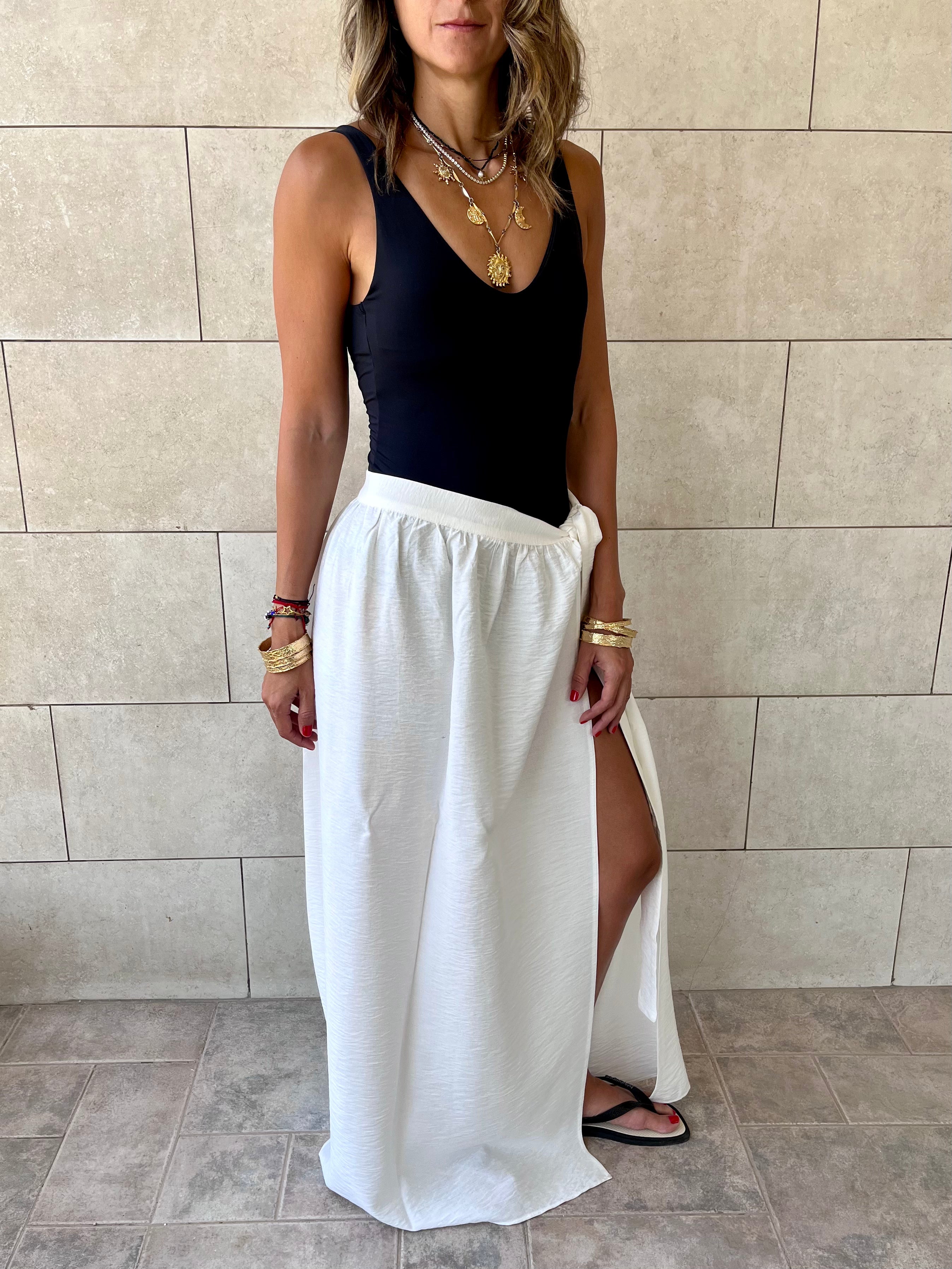 White Beach Life Beach Wrap Skirt