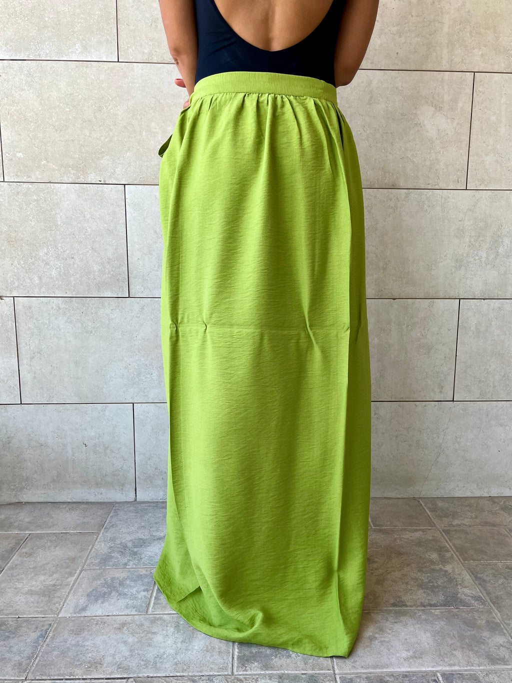 Lime Beach Life Beach Wrap Skirt