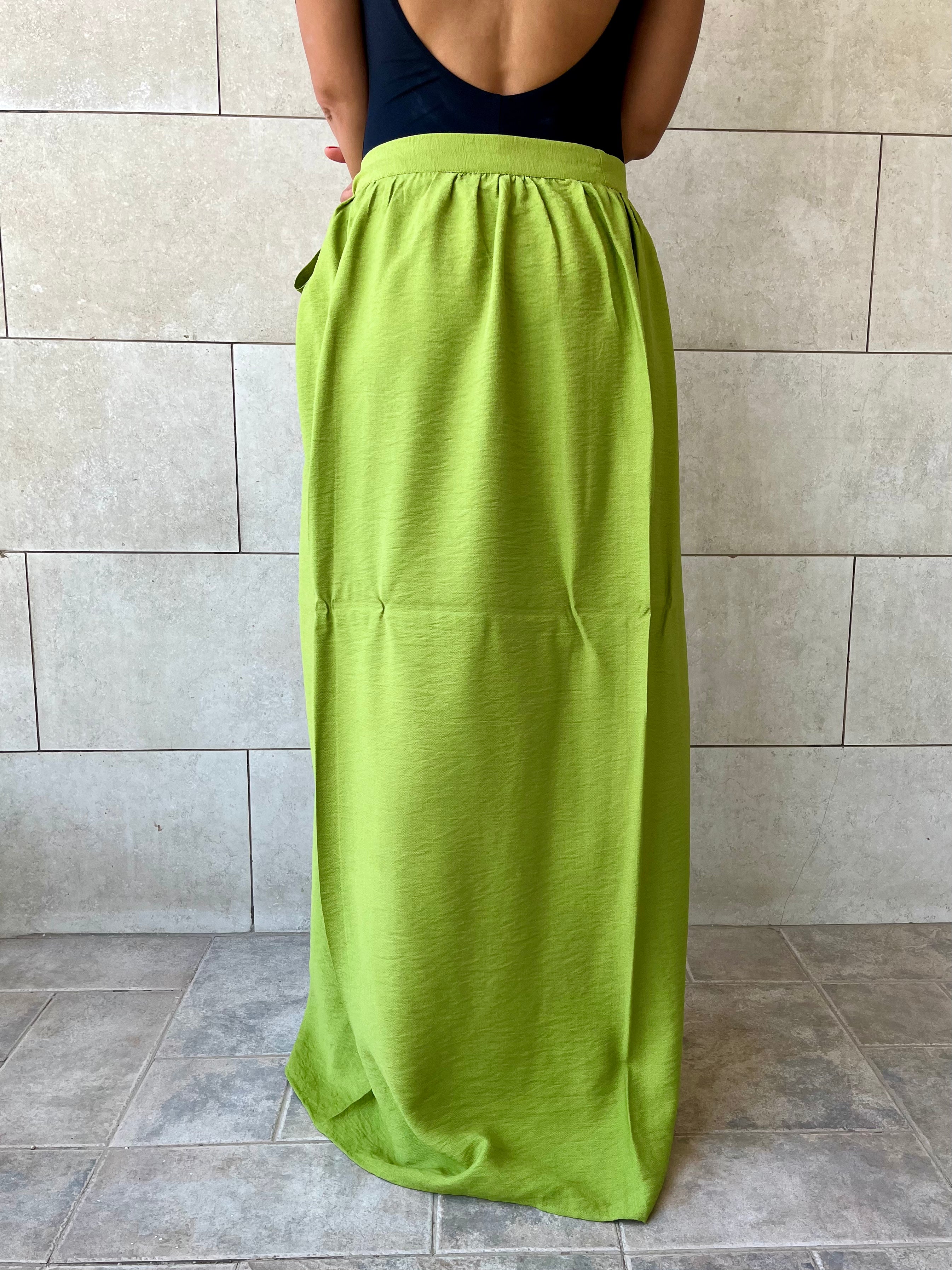 Lime Beach Life Beach Wrap Skirt
