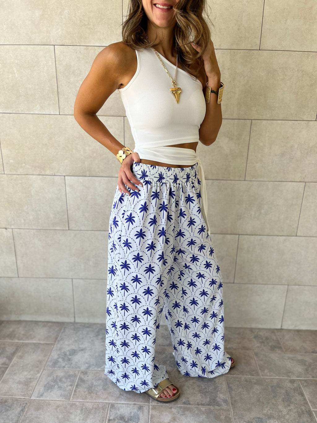 Blue Palms Printed Pants