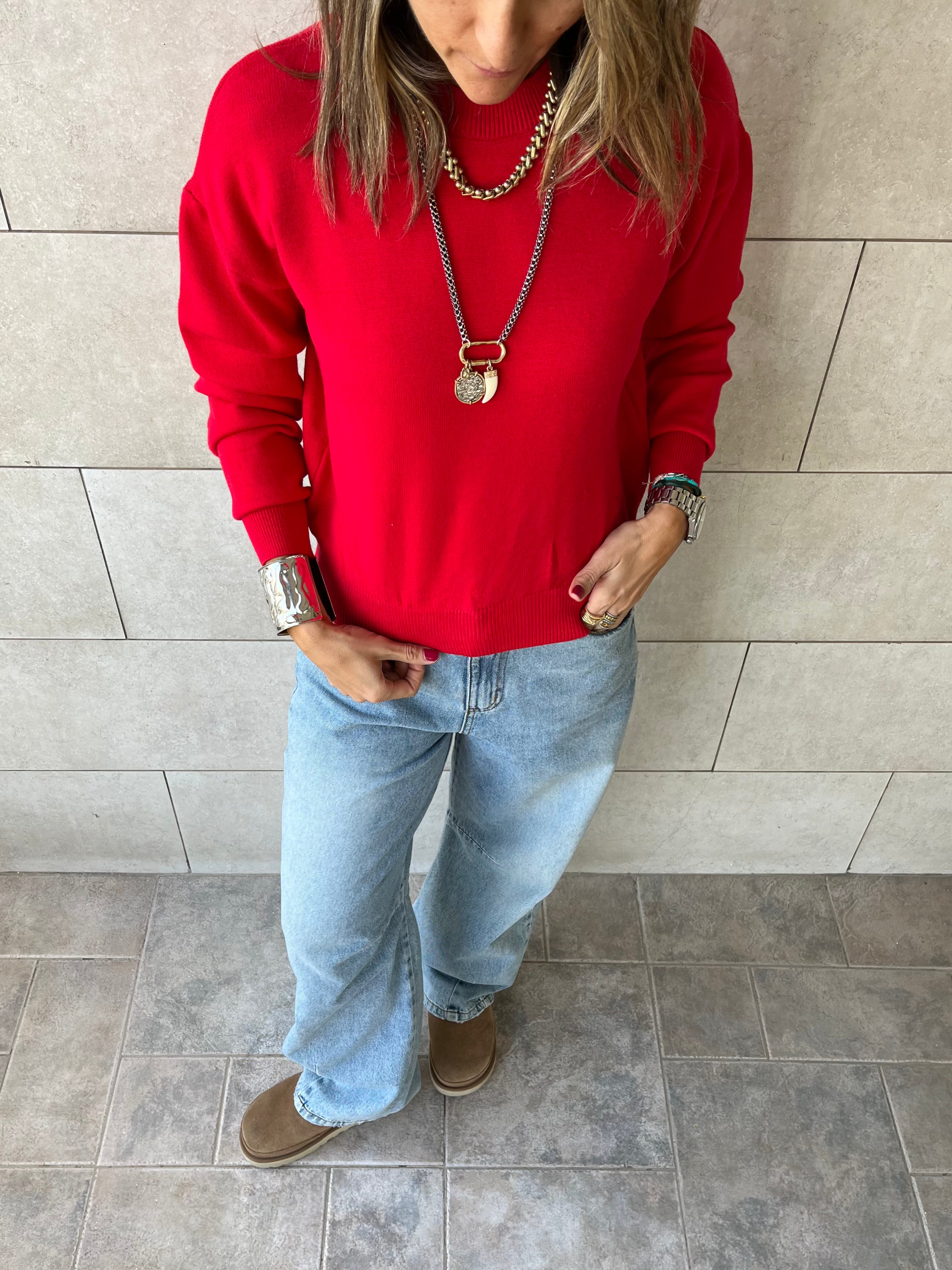 Red Signature Basic Pullover