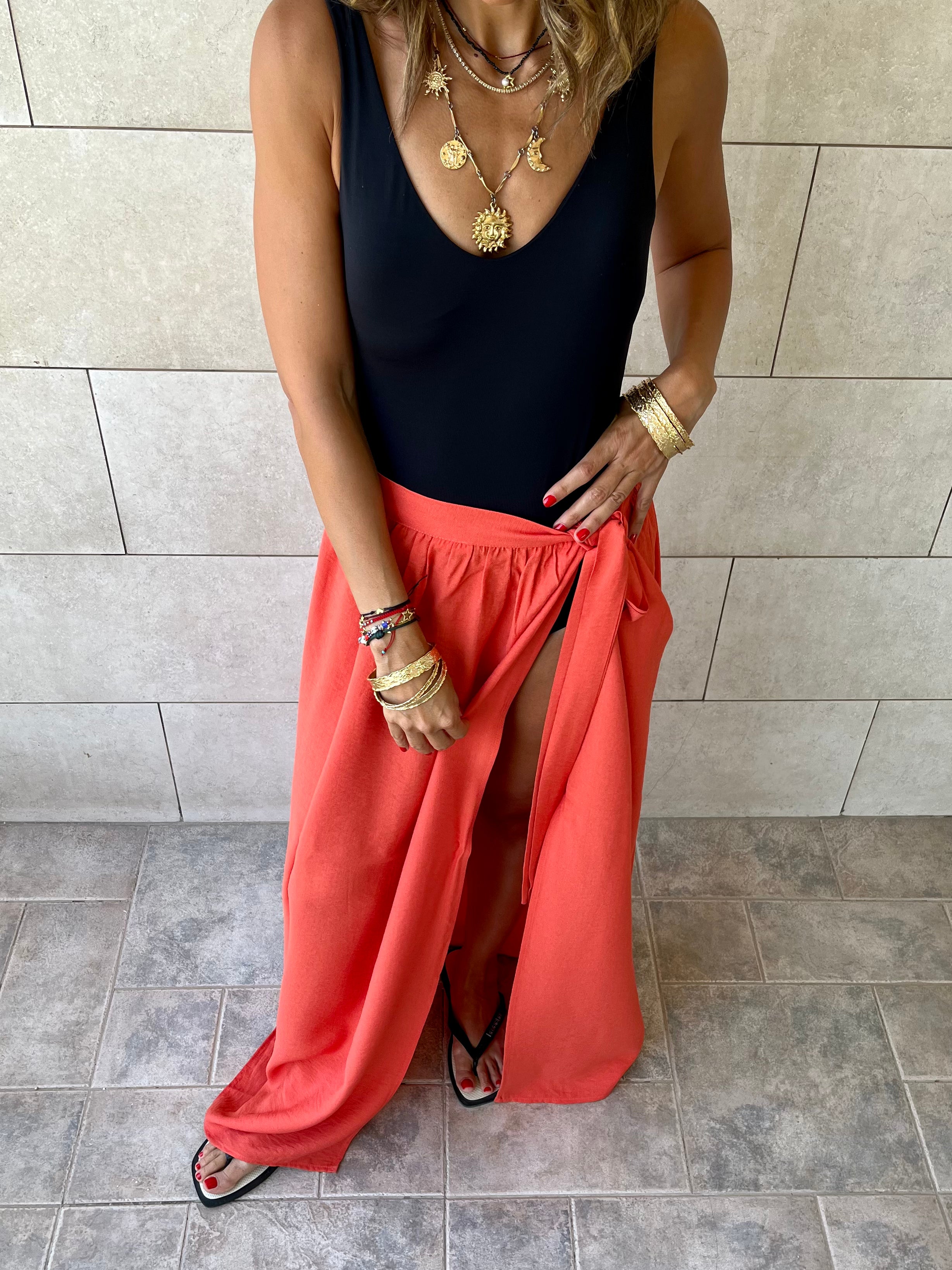 Watermelon Beach Life Beach Wrap Skirt