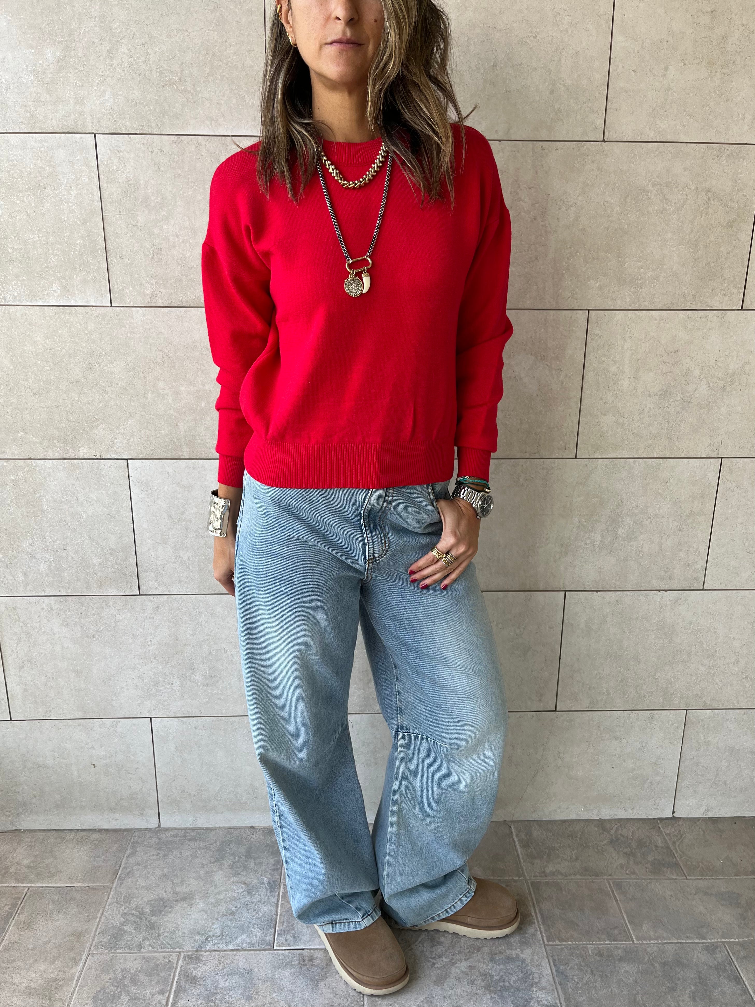 Red Signature Basic Pullover