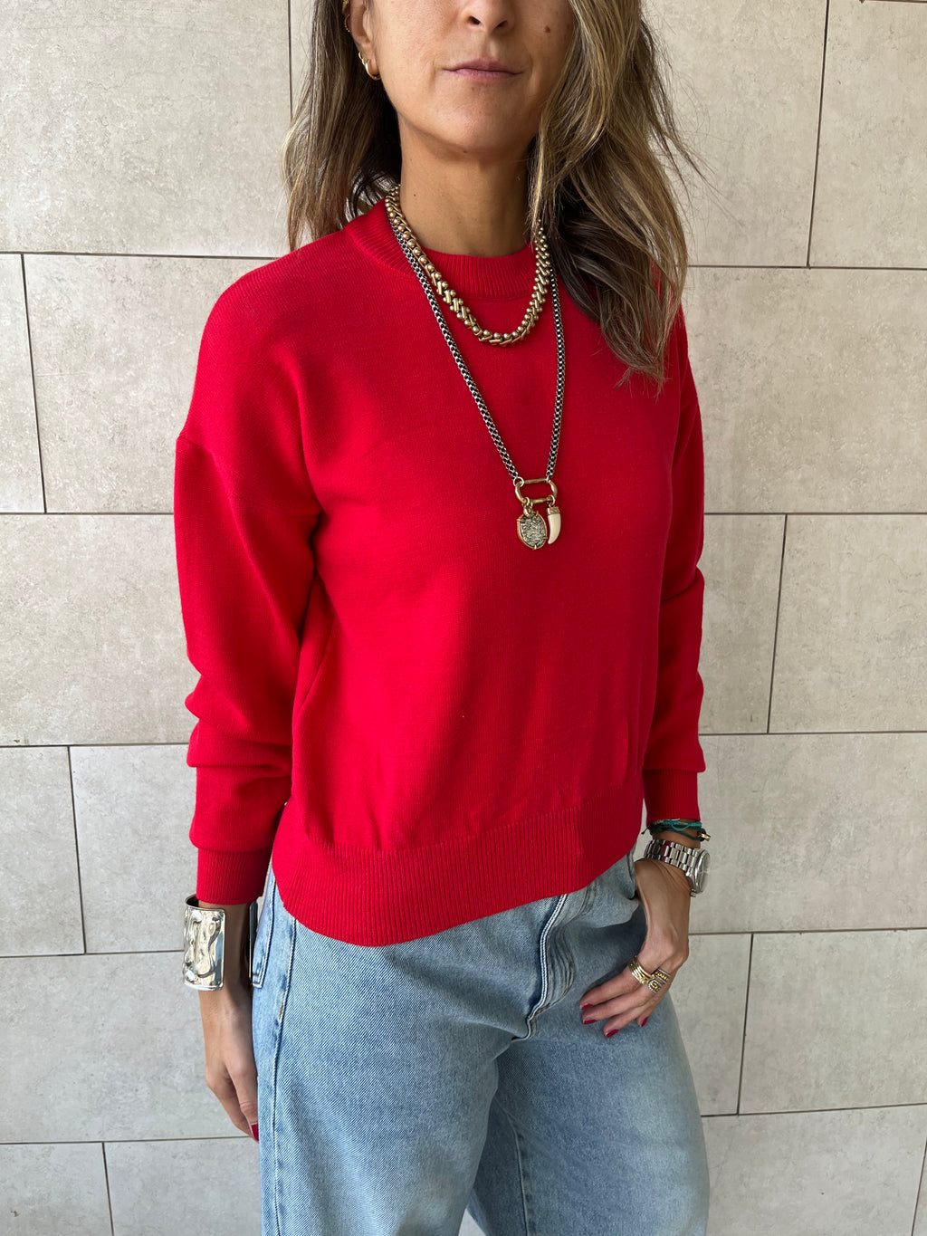 Red Signature Basic Pullover