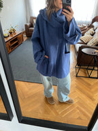 Blue fringe Scarf Poncho