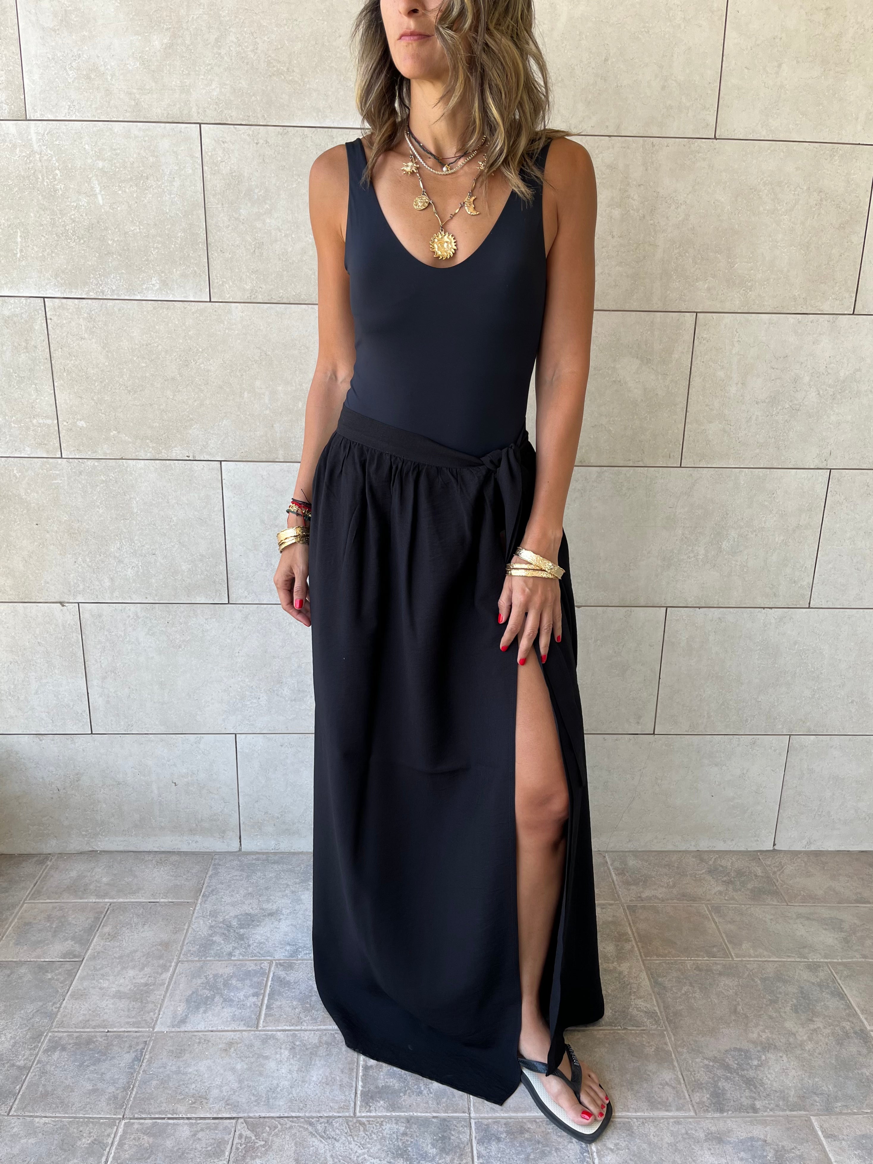 Black Beach Life Beach Wrap Skirt