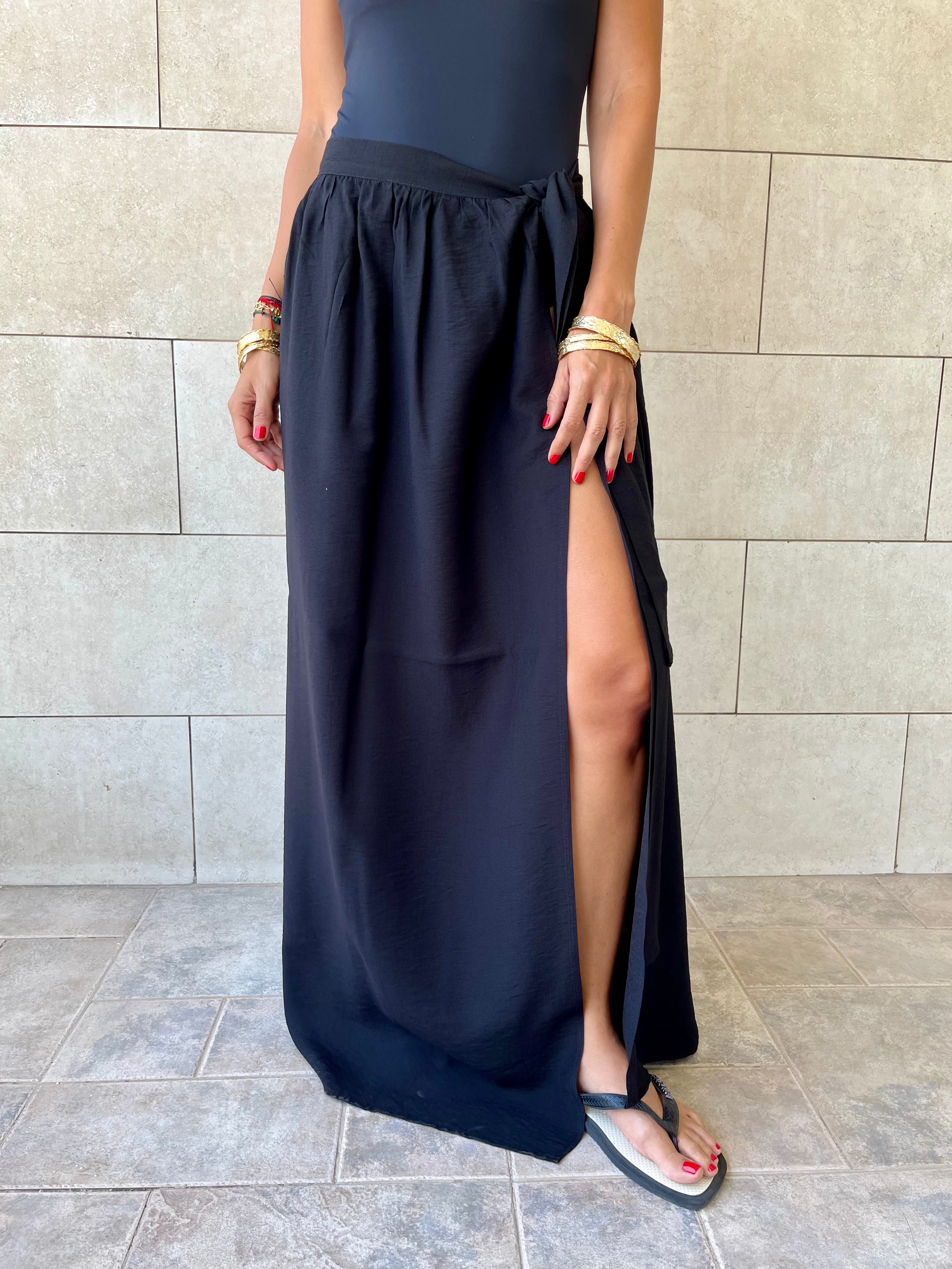 Black Beach Life Beach Wrap Skirt