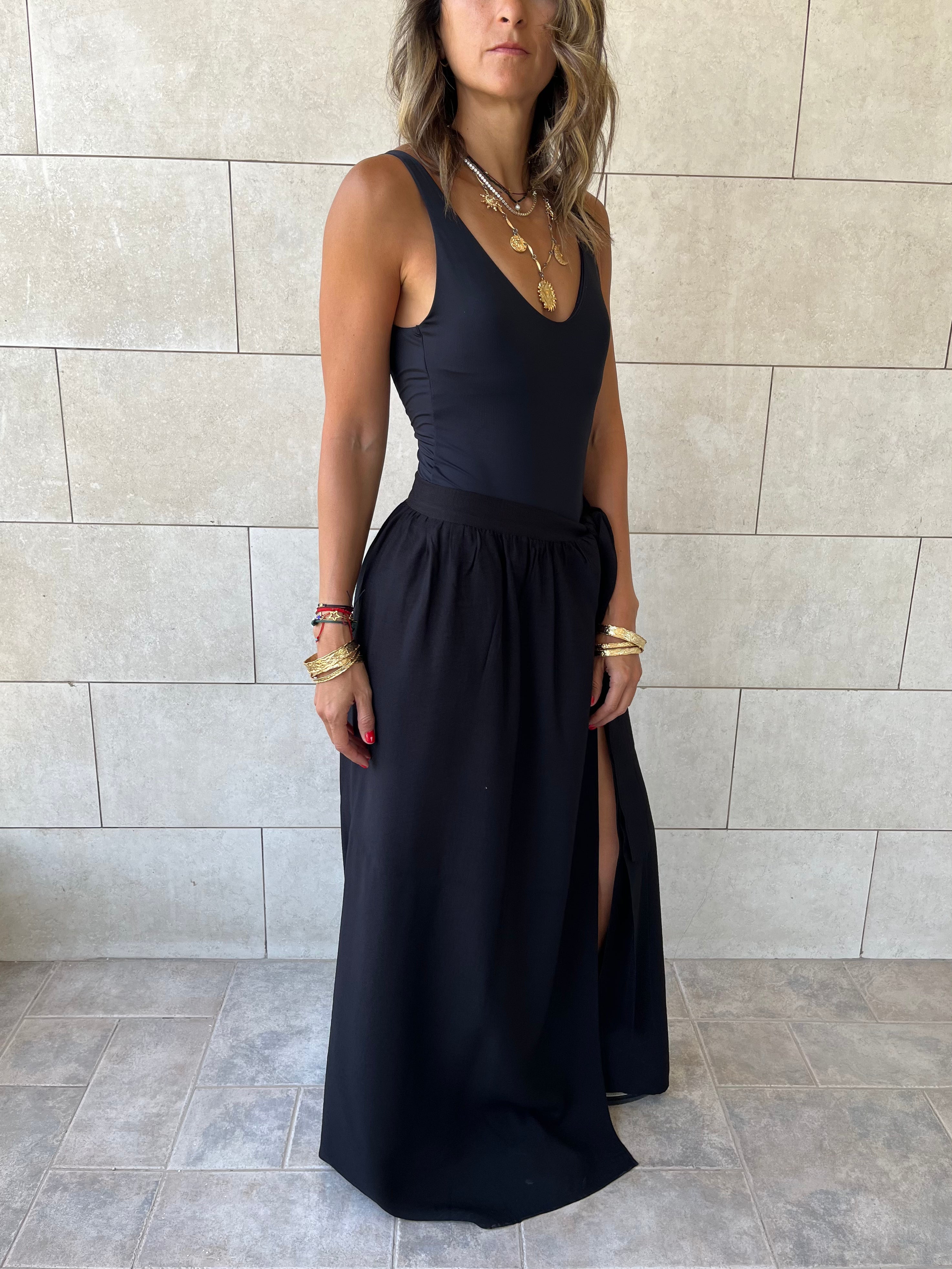 Black Beach Life Beach Wrap Skirt