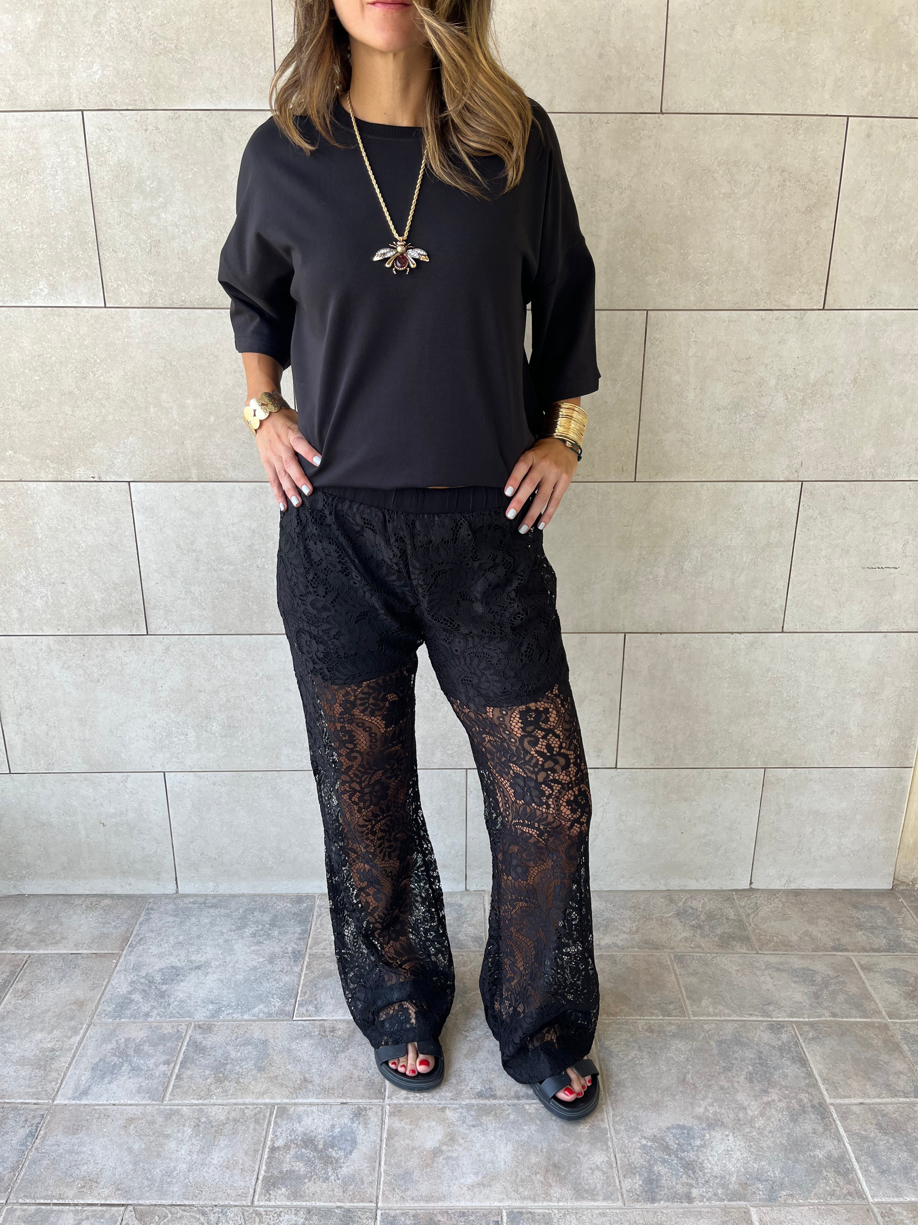 Black Lace Pants