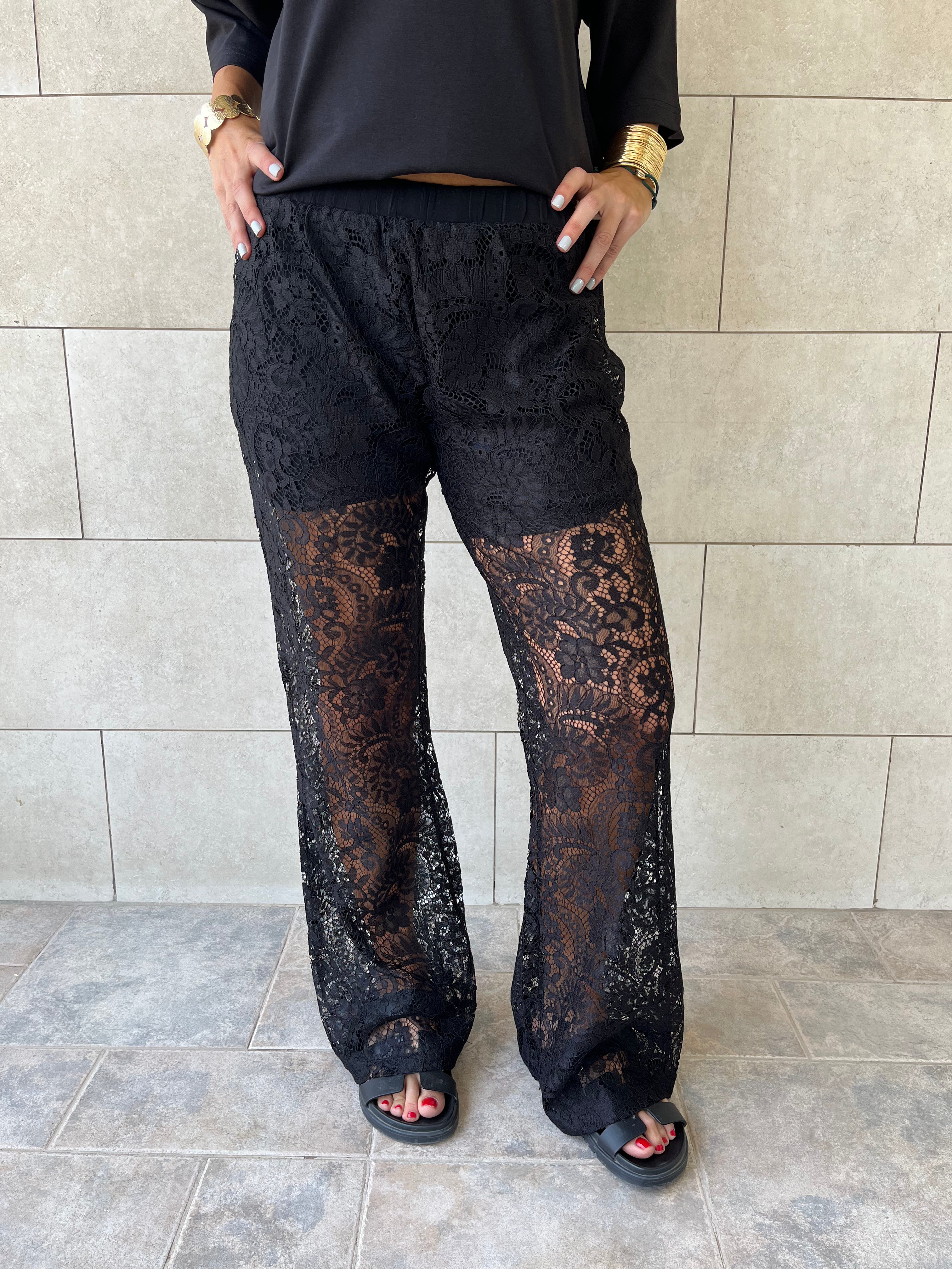 Black Lace Pants