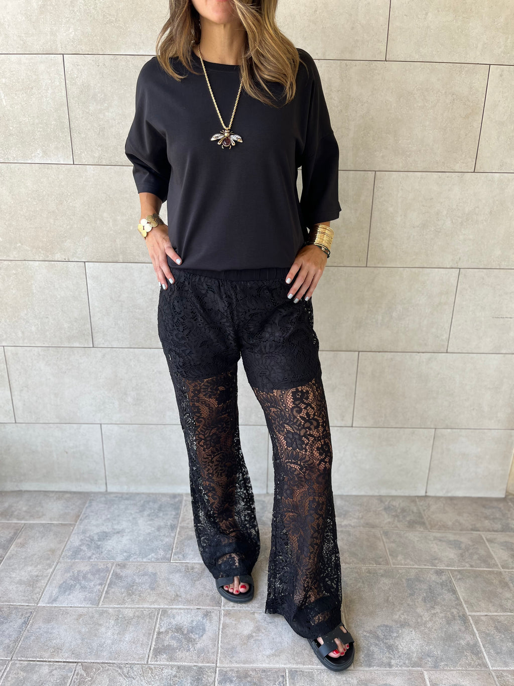 Black Lace Pants