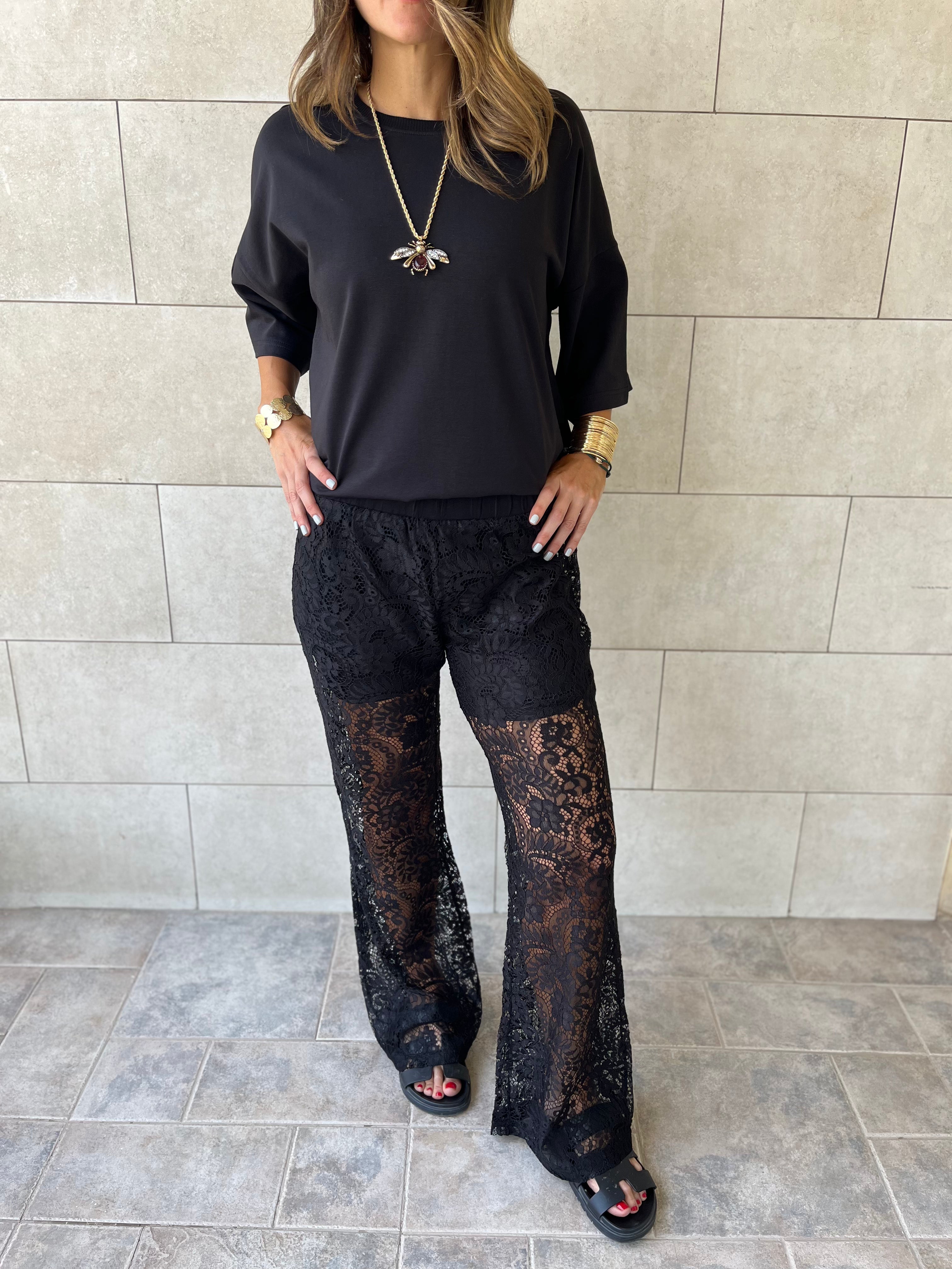 Black Lace Pants