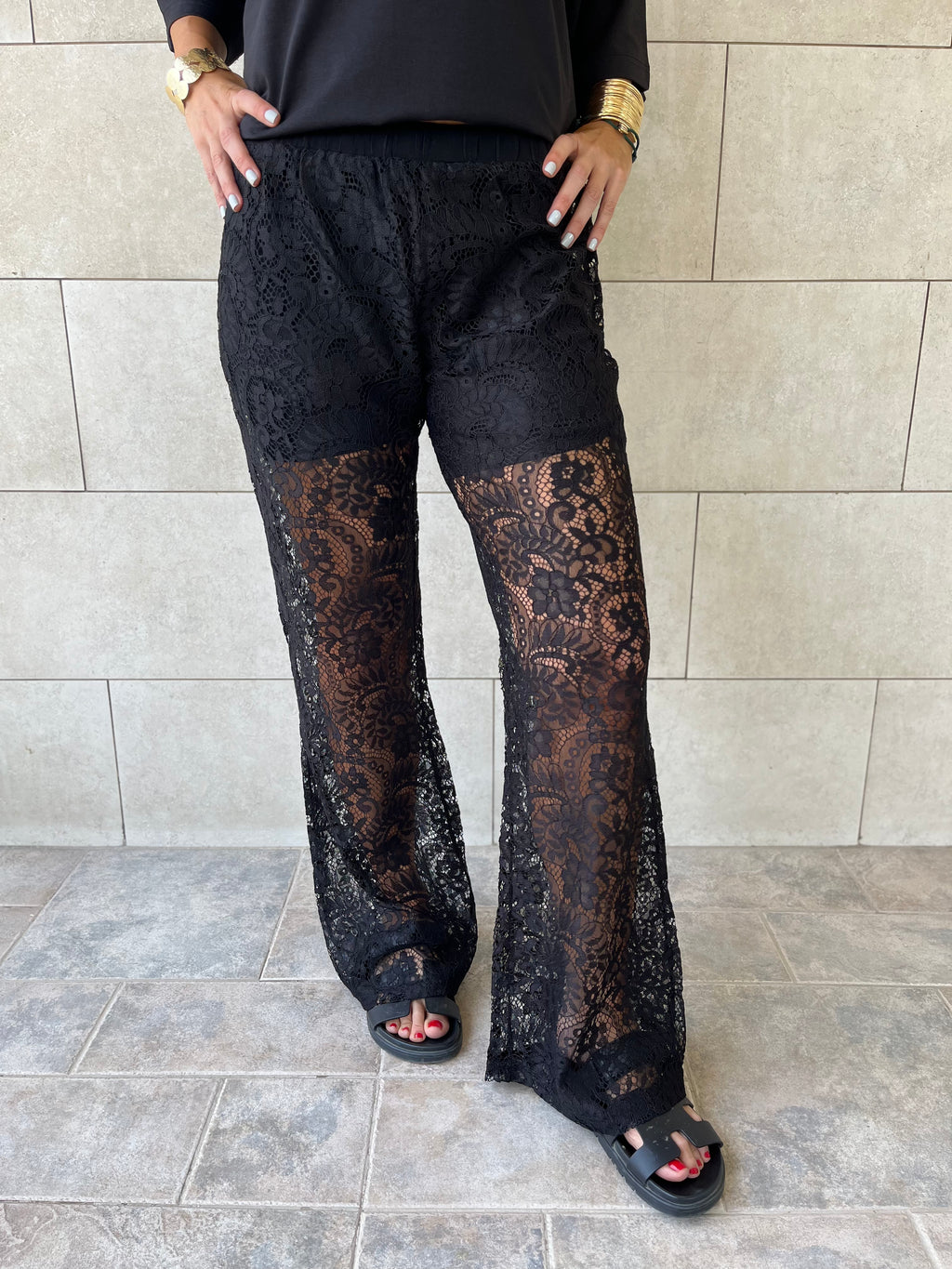 Black Lace Pants