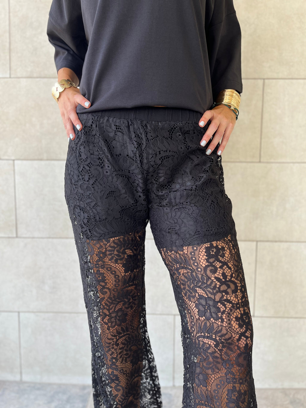 Black Lace Pants