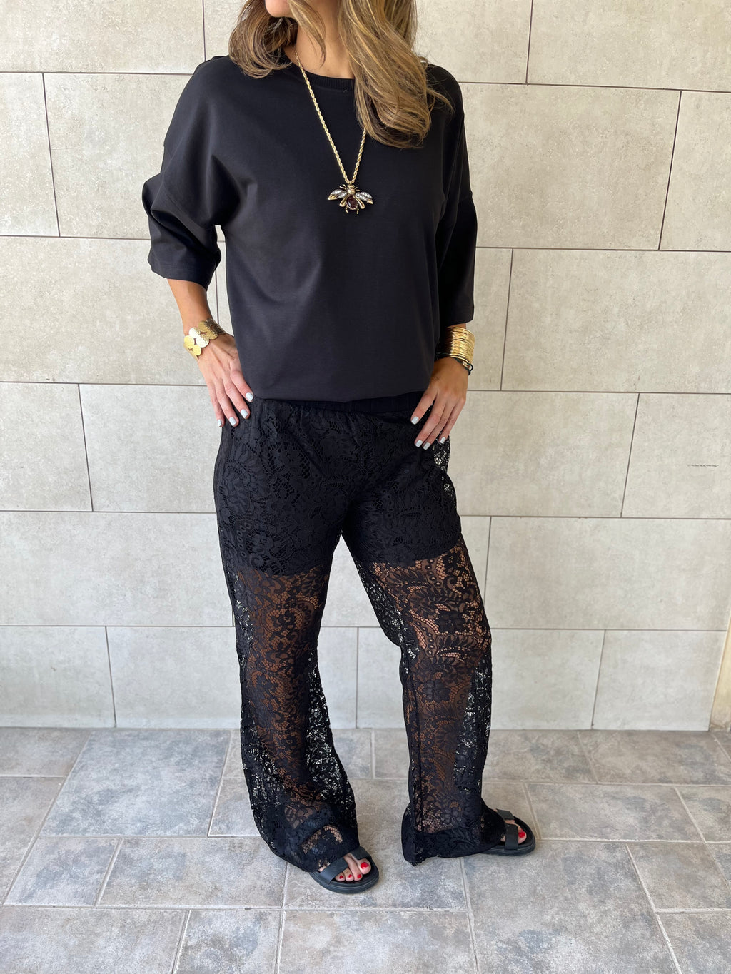 Black Lace Pants