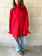 Red fringe Scarf Poncho