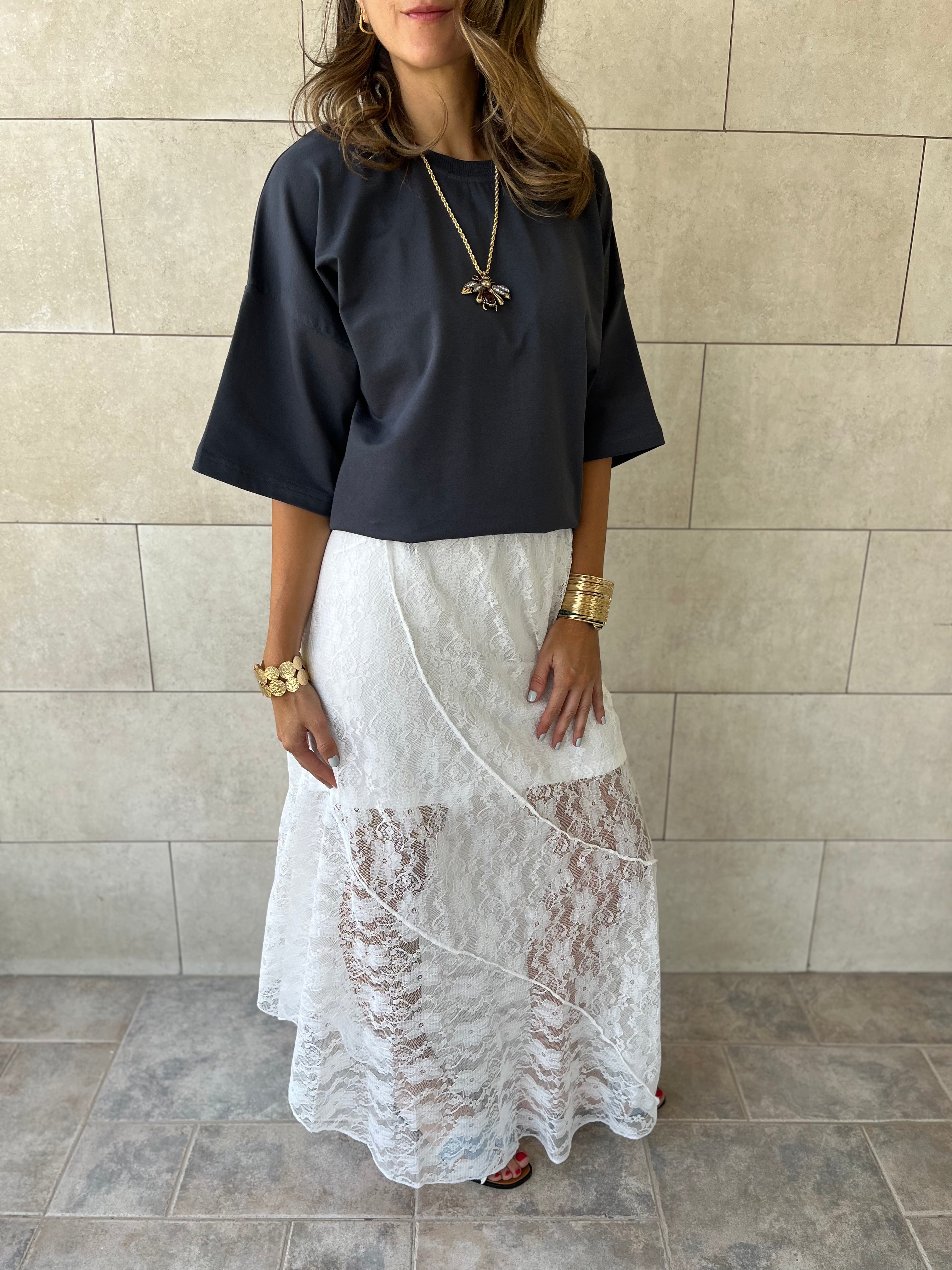 White Frillu Lace Skirt